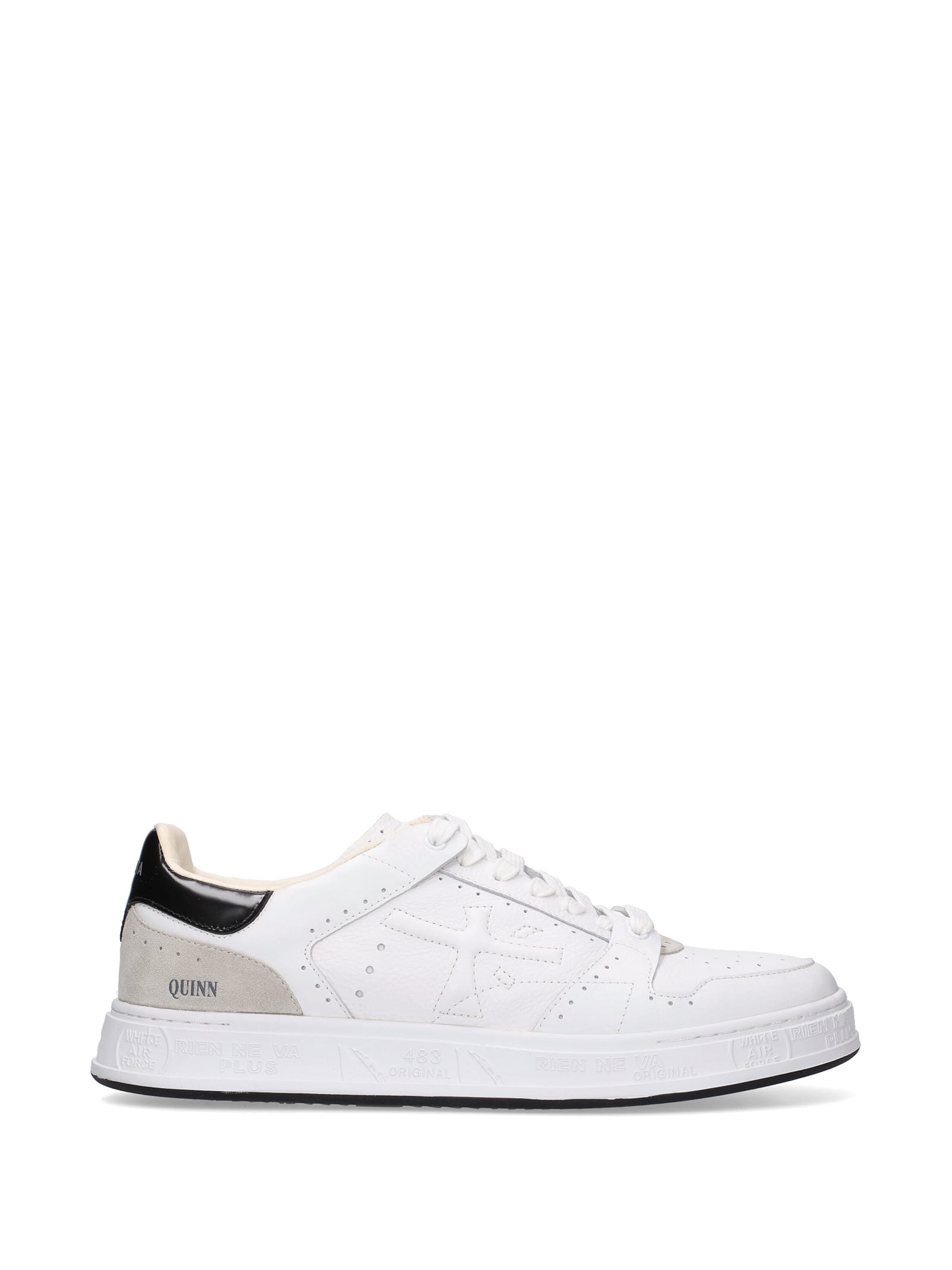 Shop Premiata Quinn 6299 Leather Sneaker In Bianco Nero