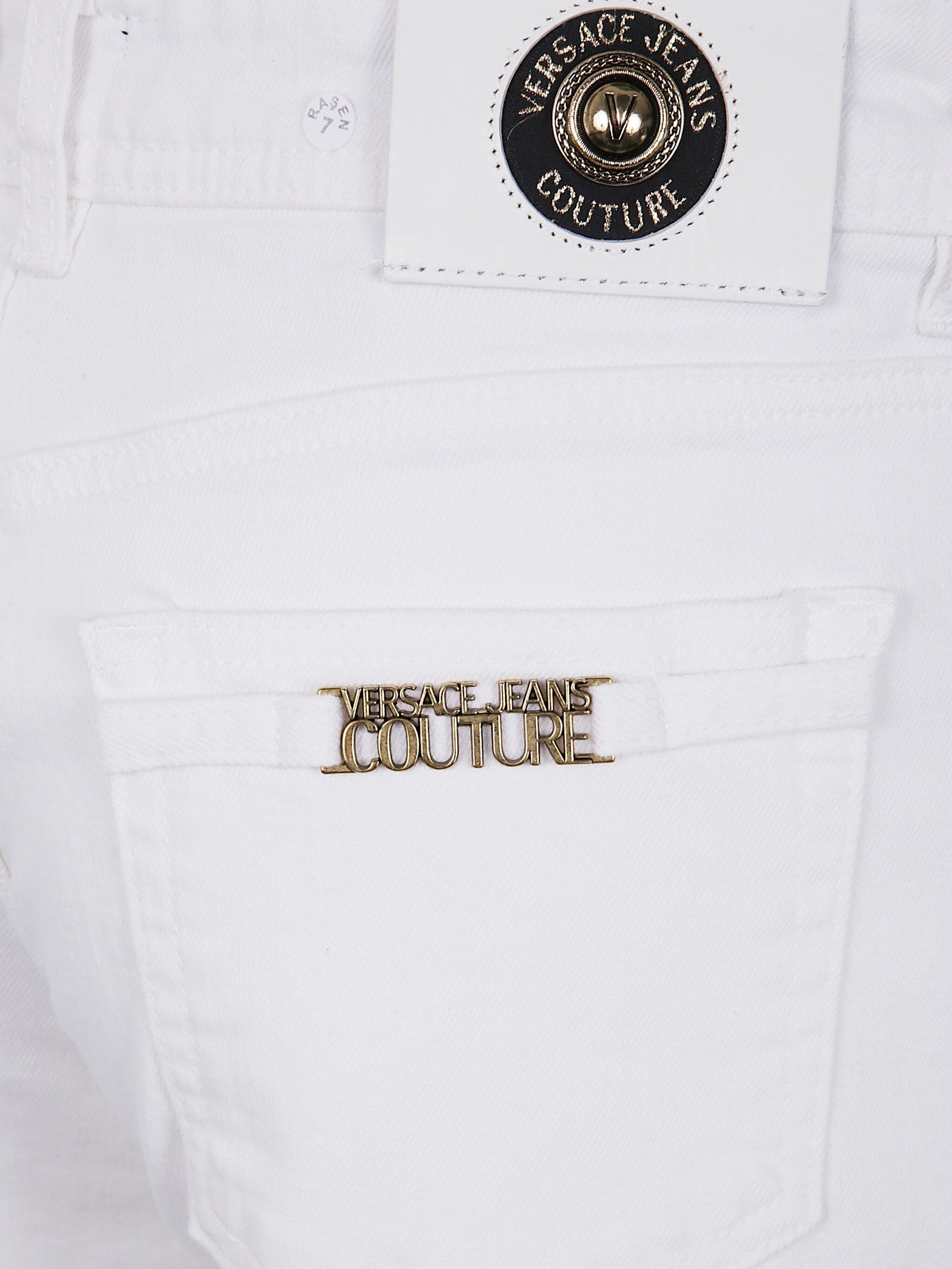 Versace Jeans Couture 5 Pockets Bull Stretch Slim Wide Leg In White