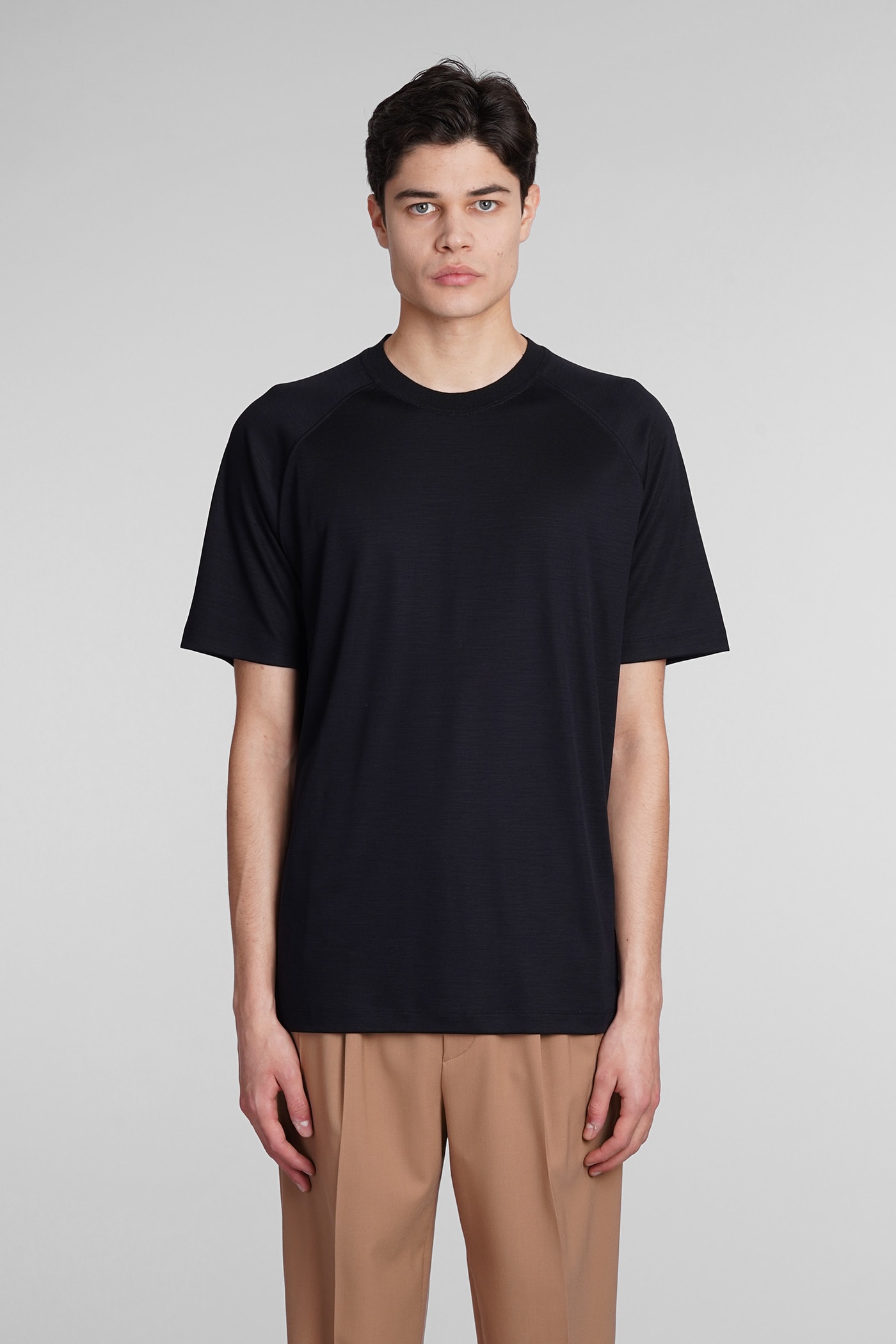 Zegna T-shirt In Blue Wool
