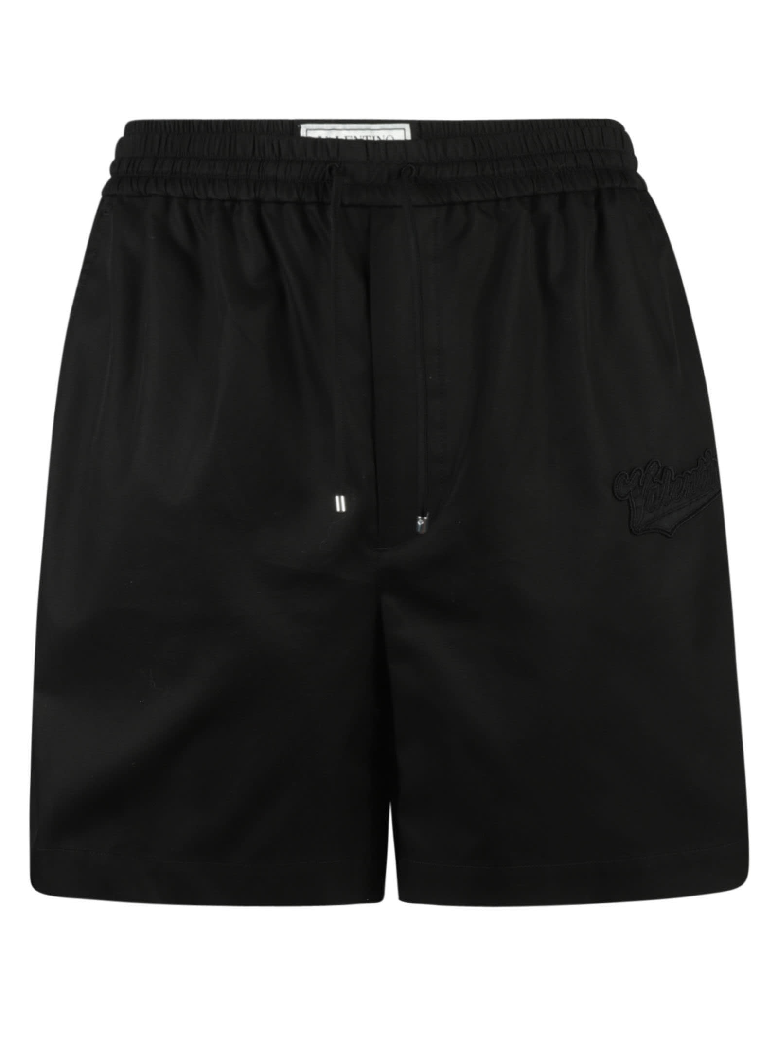 Drawstring Waist Plain Shorts