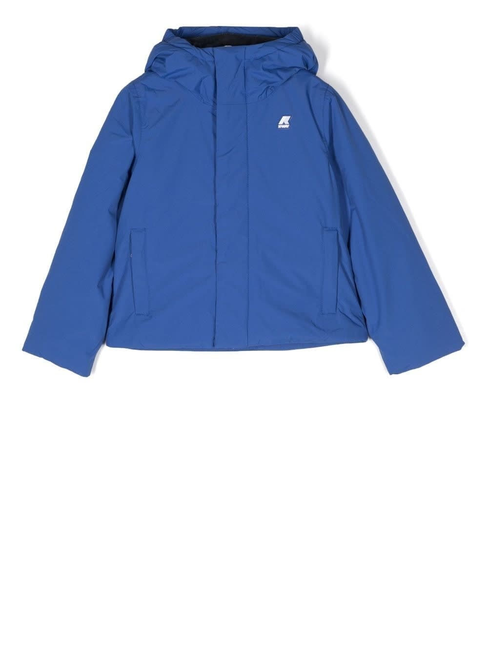 Shop K-way Jacket With Logo In Blue