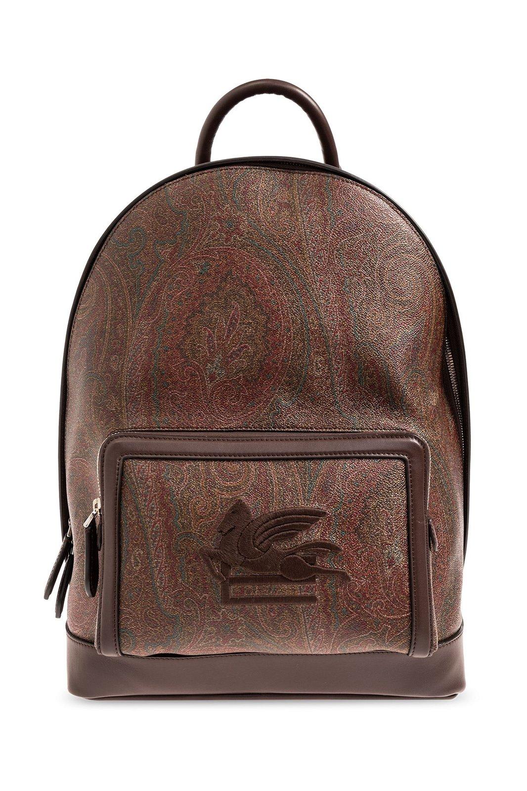 Shop Etro Pegaso Motif Paisley Jacquard Backpack In Multicolor