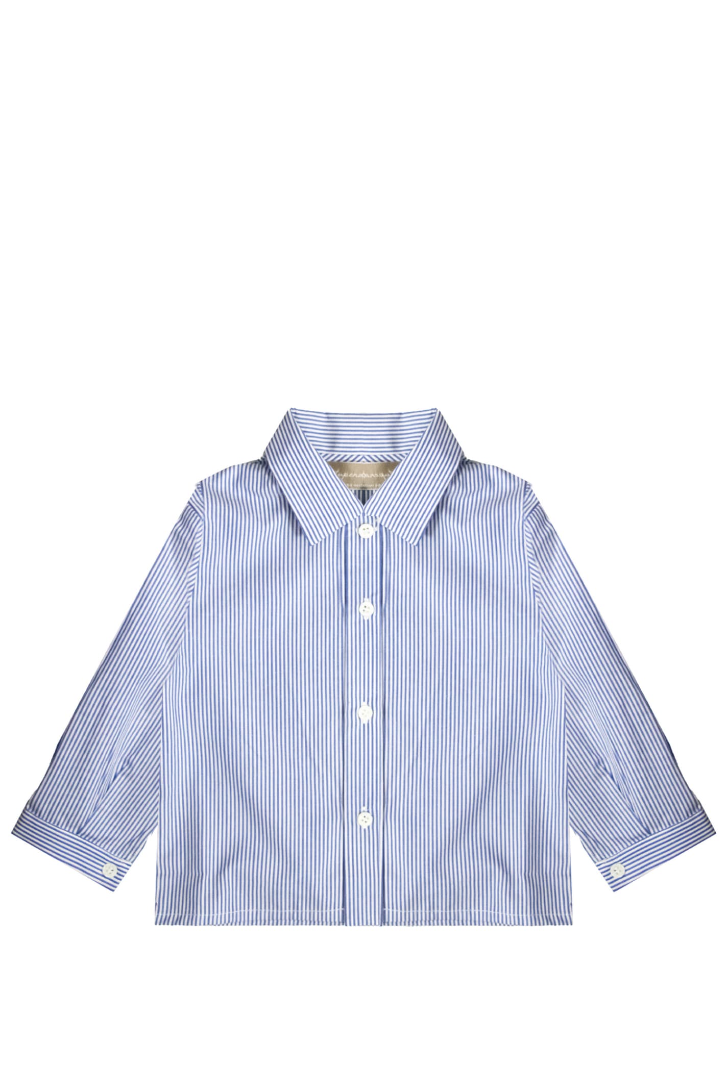 La Stupenderia Kids' Cotton Shirt In Light Blue