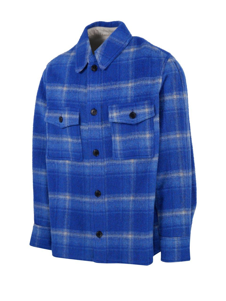 Shop Isabel Marant Gervon Checked Buttoned Jacket In Blu Elettrico