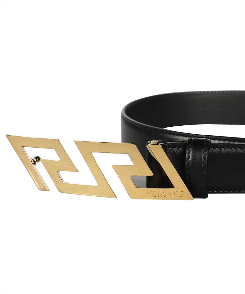 Shop Versace Belt With Buckle In Black