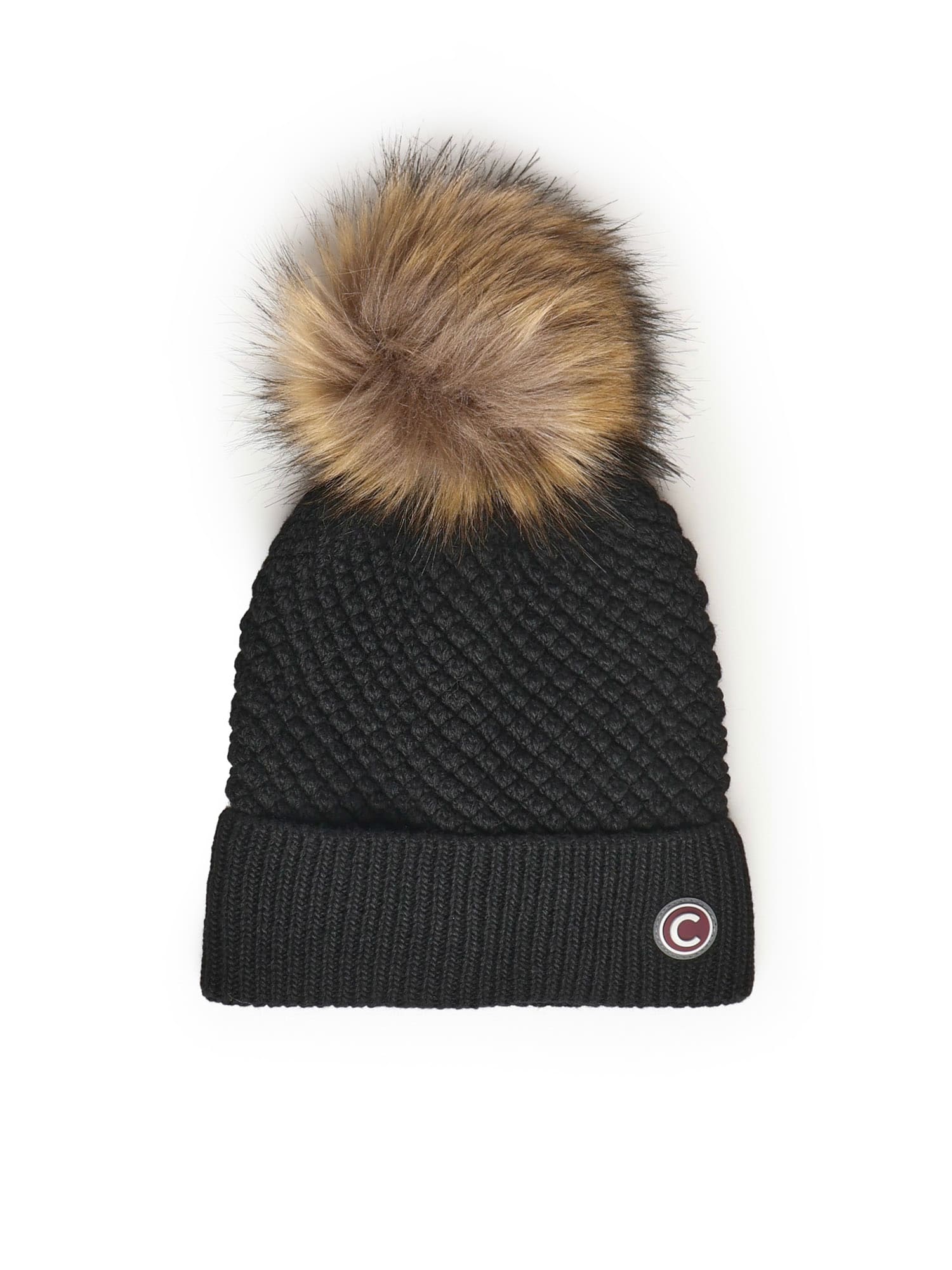 Colmar Hat With Fur Pompom In Black