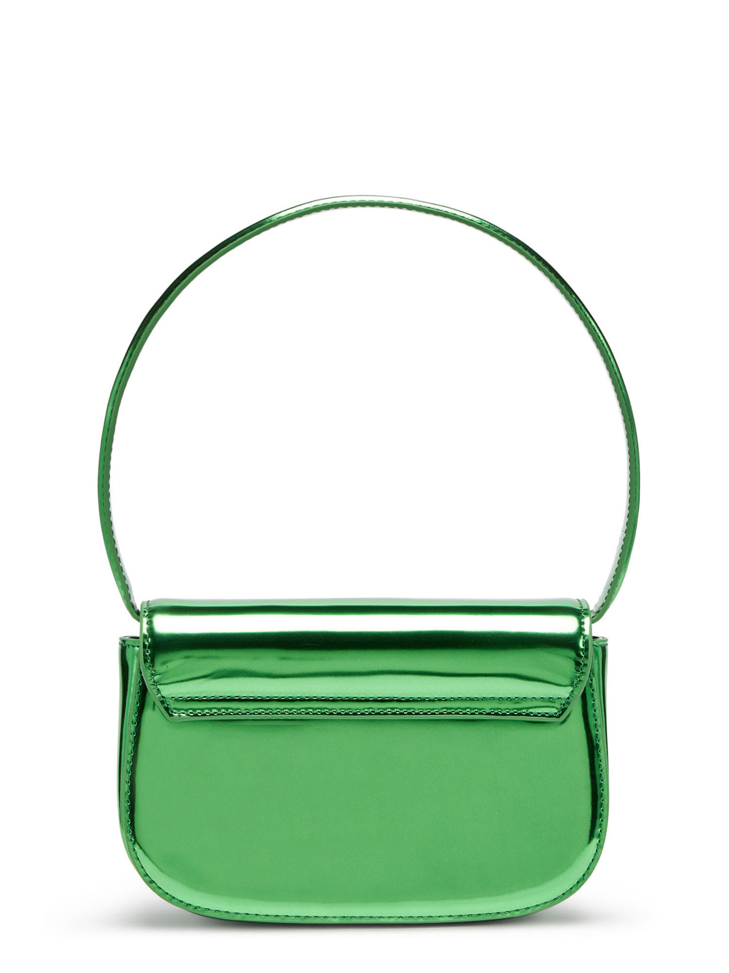 Diesel Leather Shoulder Bag With Frontal Monogram In Green