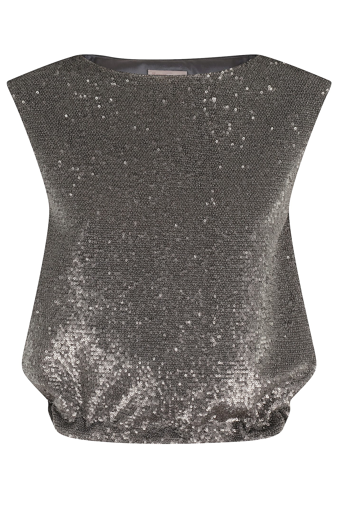 Herno Sequin-embellished Drawstring Top In Gray
