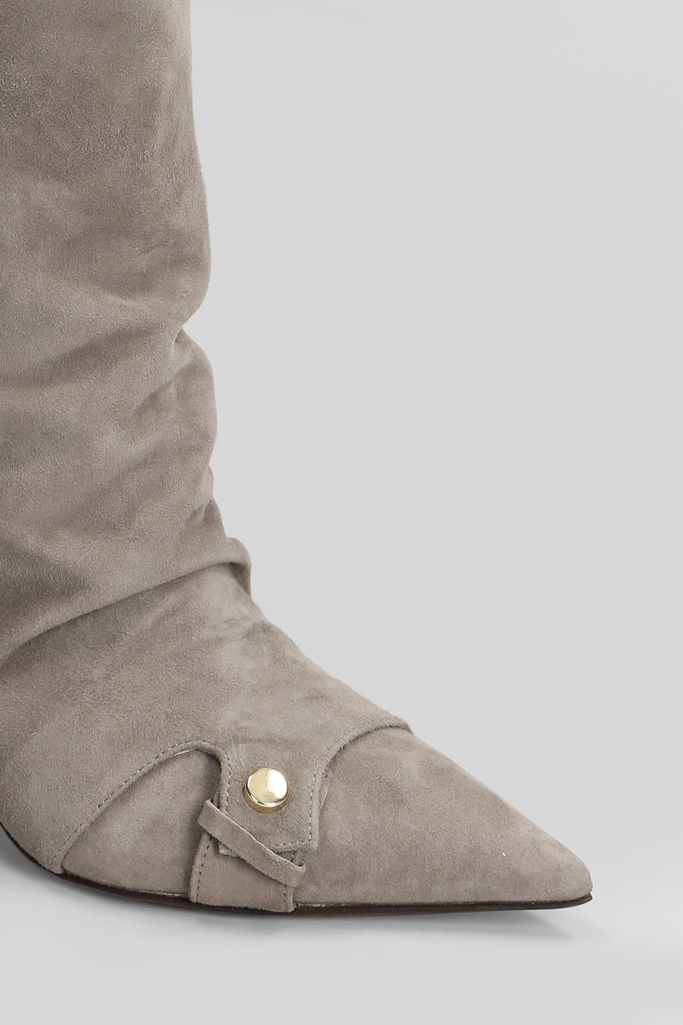 The Seller Low Heels Ankle Boots In Grey Suede In Gray