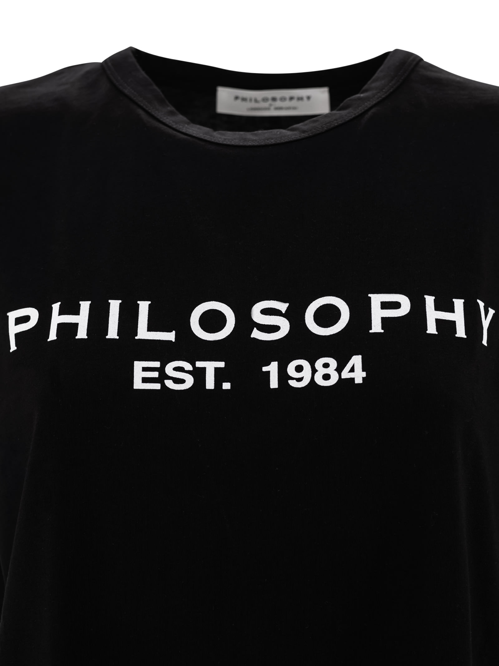 Shop Philosophy Di Lorenzo Serafini Graphic-print Cotton T-shirt In Black