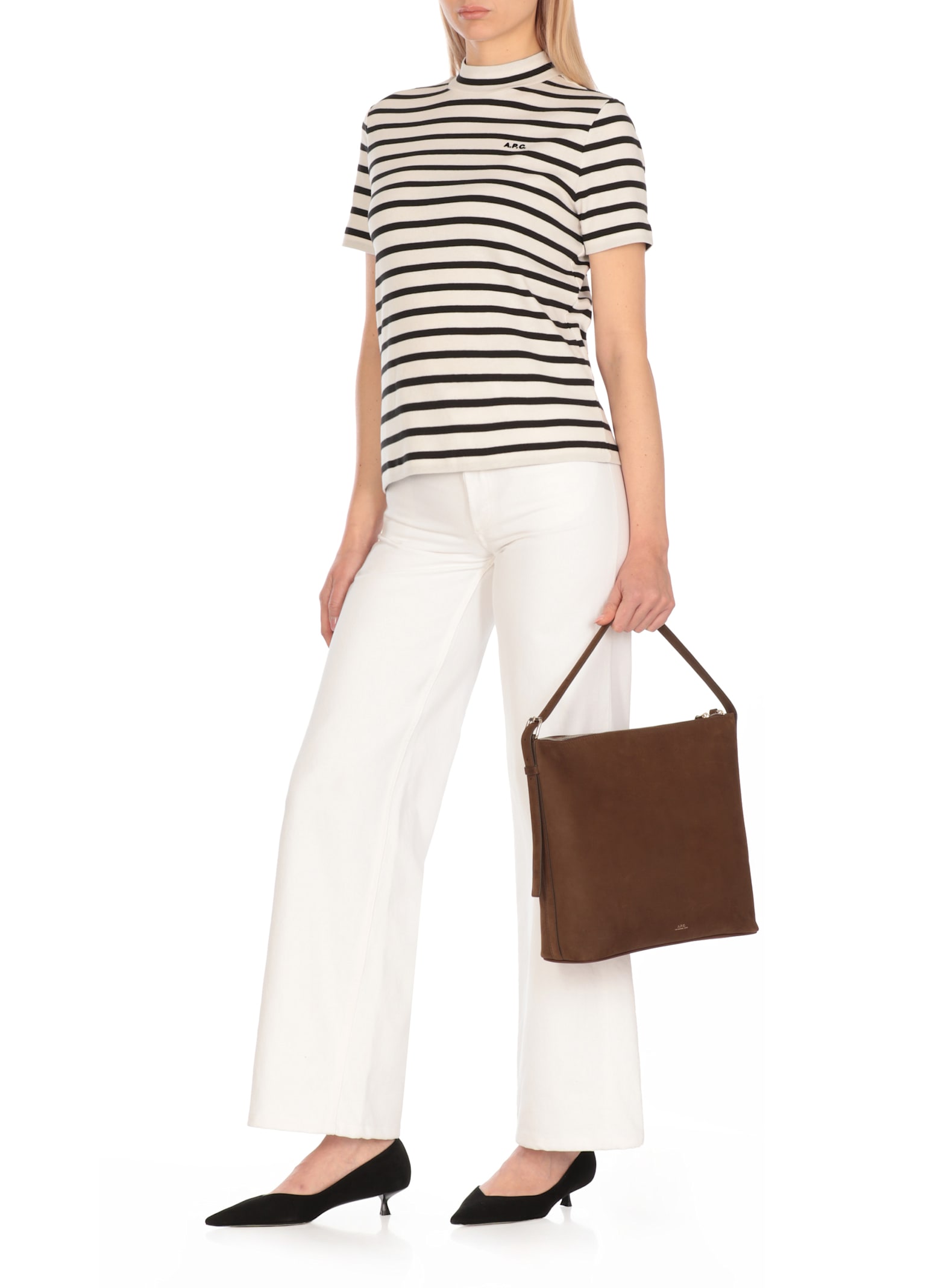 Apc A.p.c. Caroll Cotton Crew-neck T-shirt In White