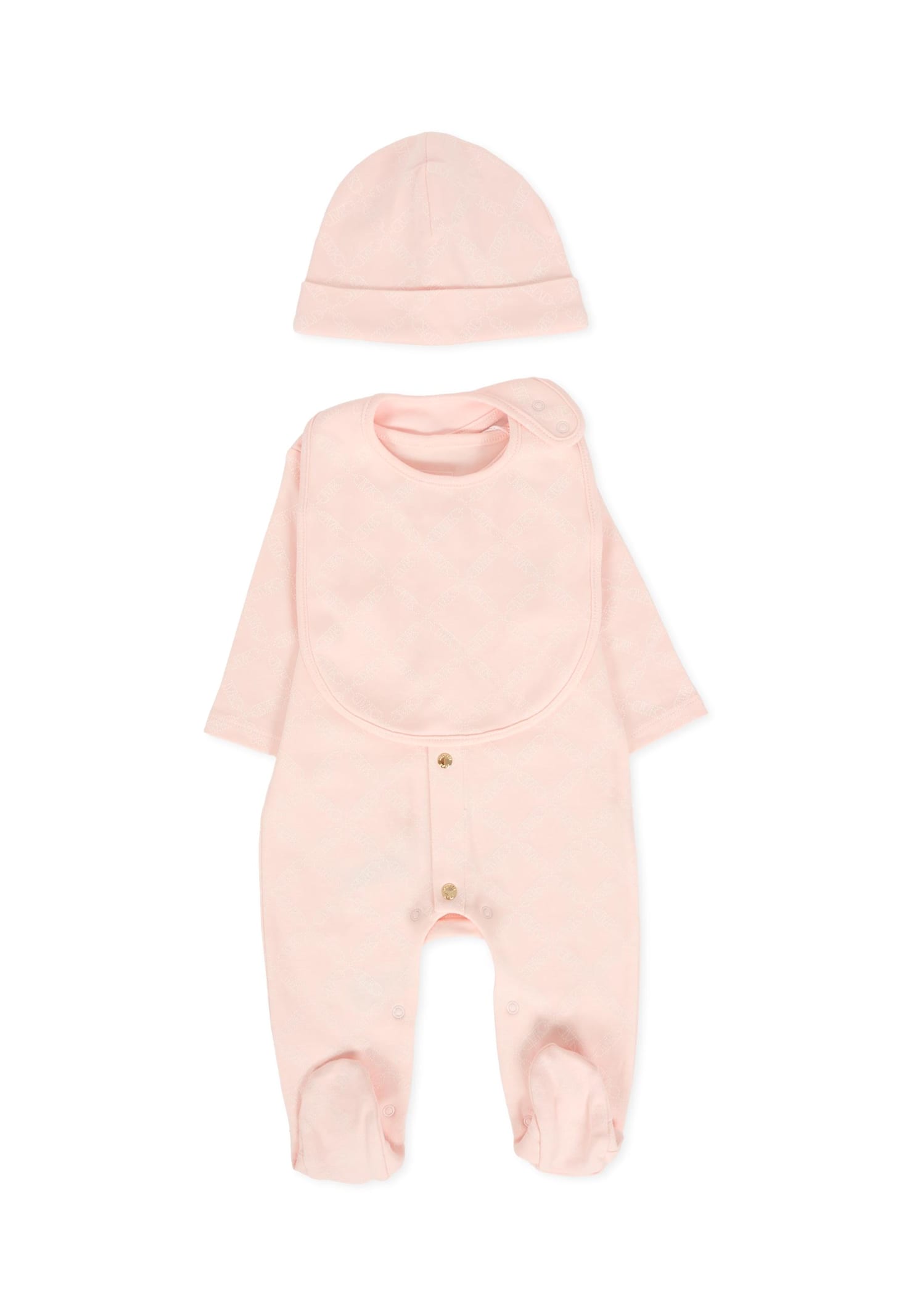 Michael Kors Pink Babygrow Set For Baby Girl With Logo In Pink