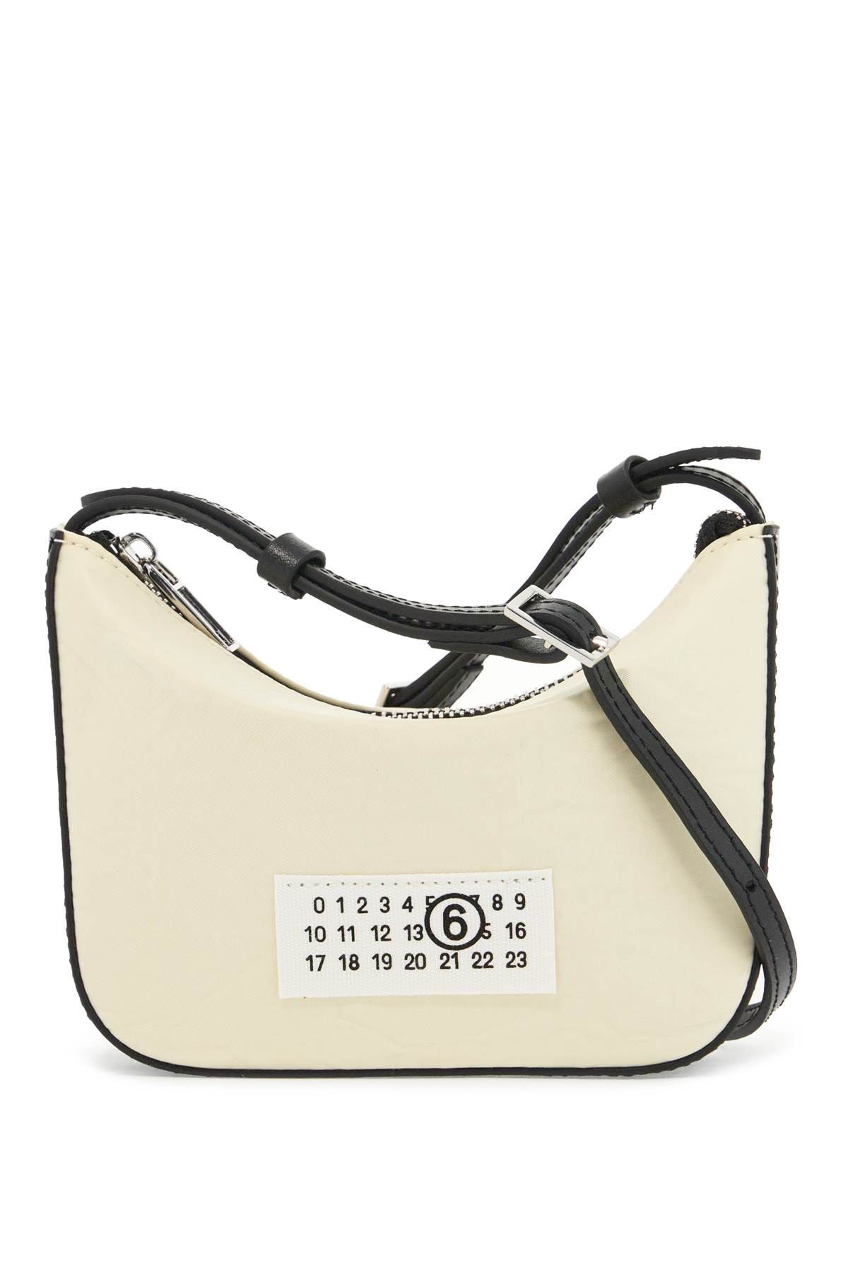 Shop Mm6 Maison Margiela Mini Numeric Shoulder Bag In Beige