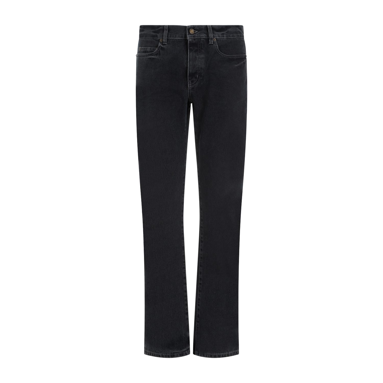 Shop Saint Laurent Slim Fit O-beryl Jeans In Dark Blue Black