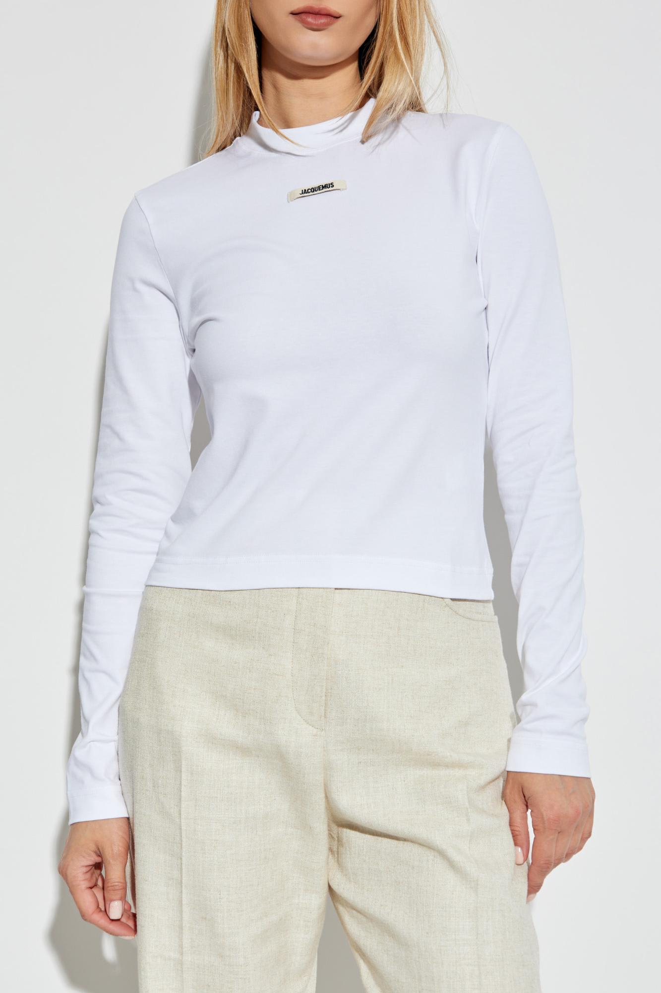Jacquemus The Gros Grain Long-sleeved T-shirt In Gray