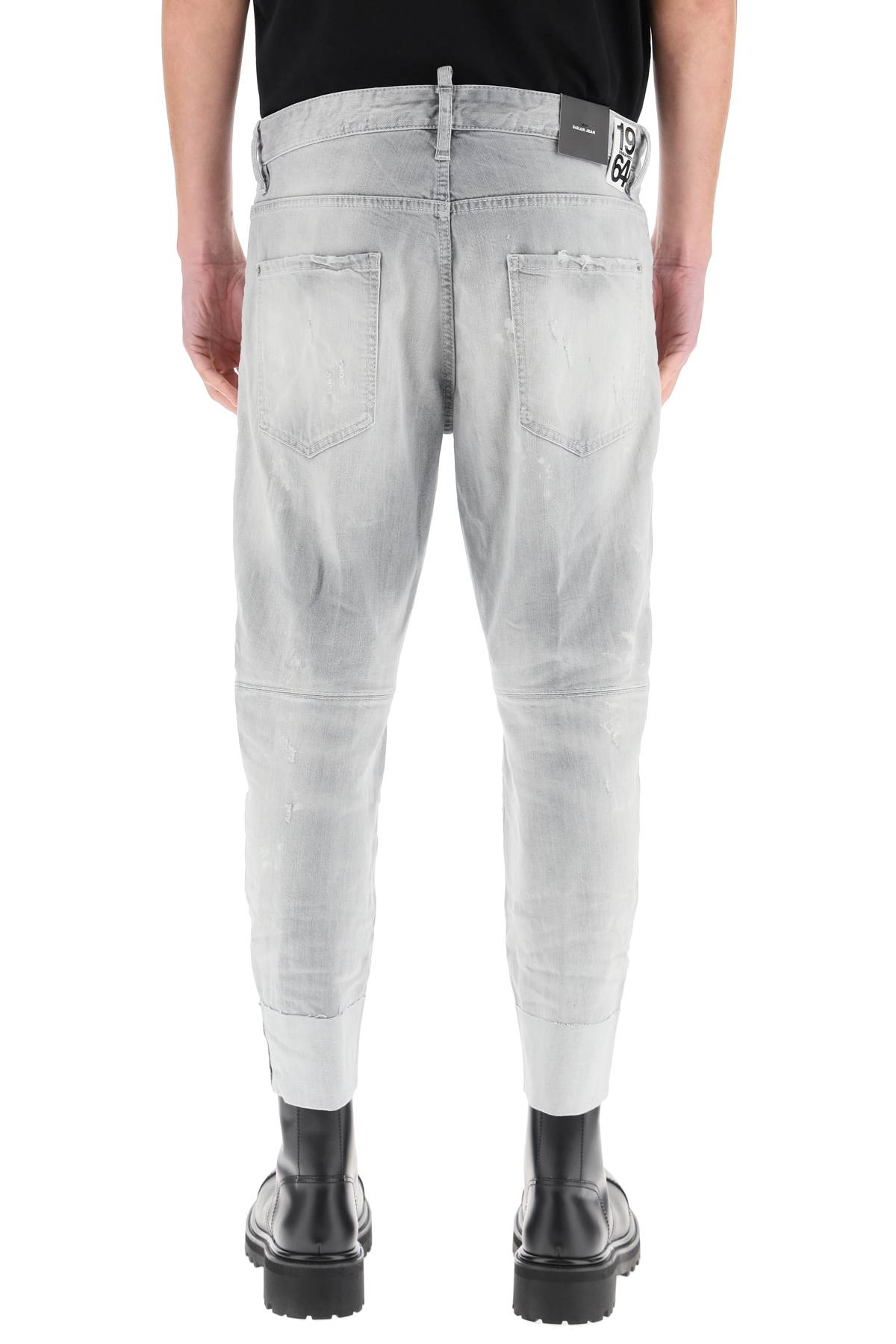 Dsquared2 Piranha Grey Denim Wash Sailor Jeans | ModeSens