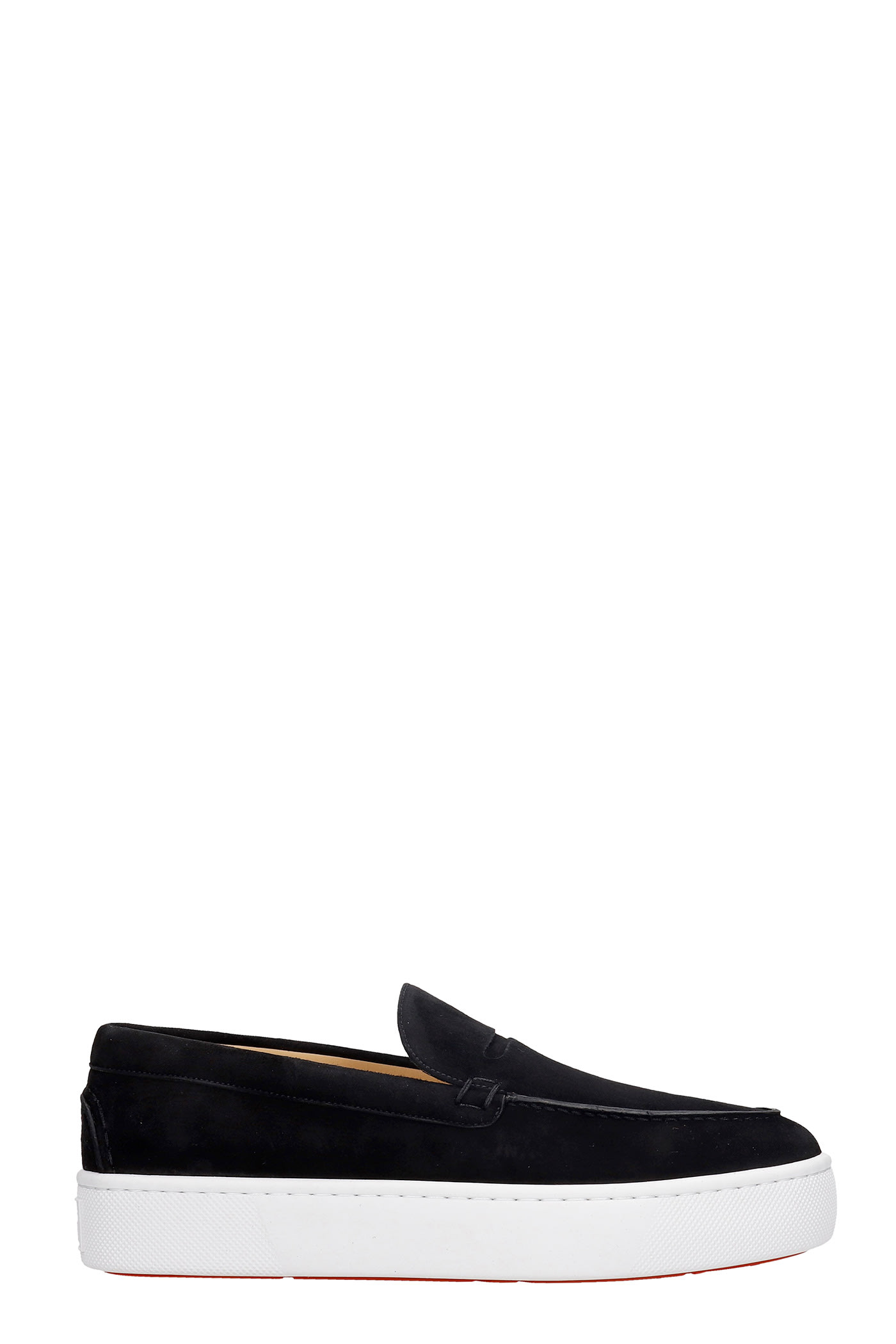 Christian Louboutin Paqueboat Loafers In Black Suede