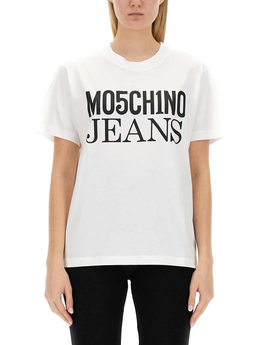 M05ch1n0 Jeans T-shirt With Logo In White