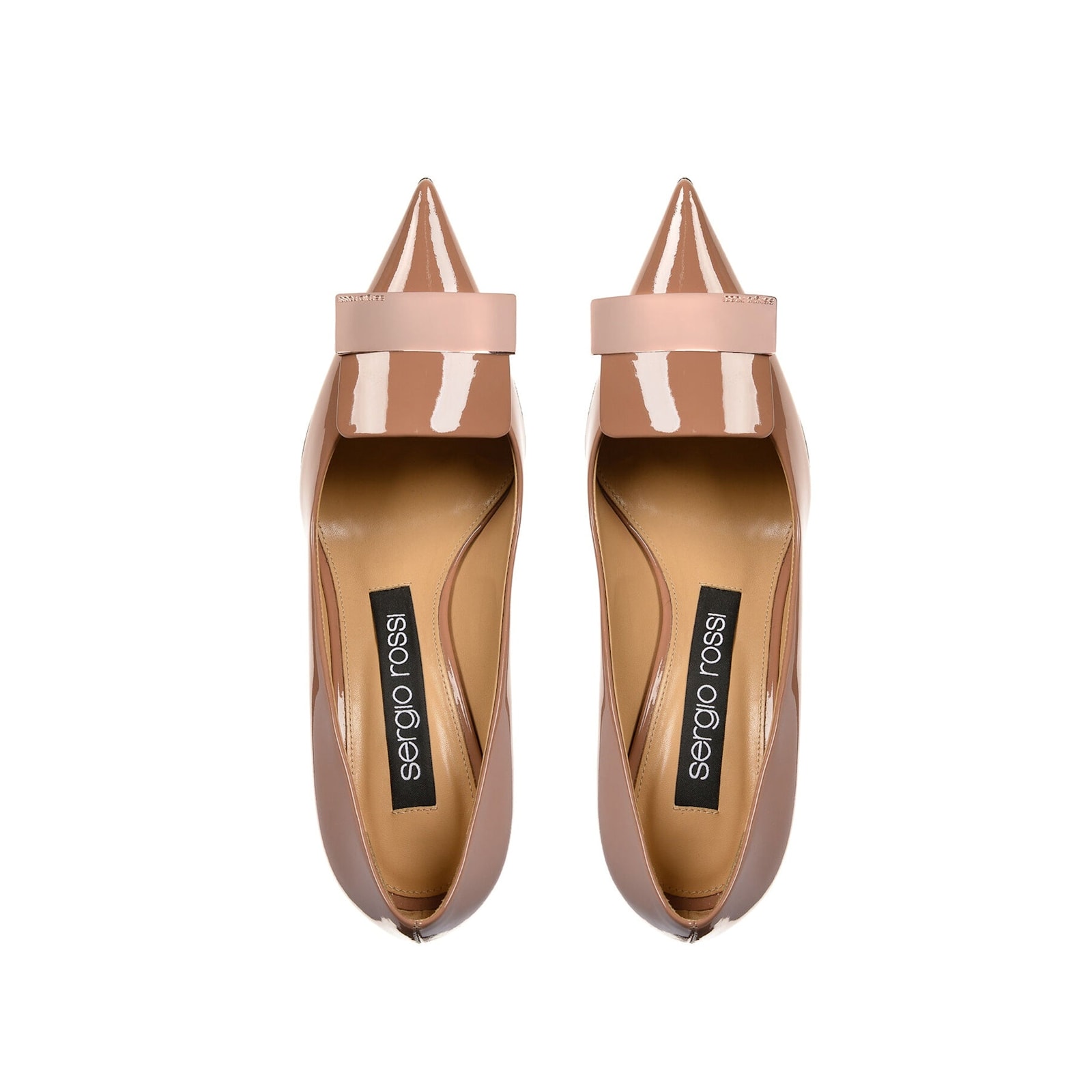 Sergio Rossi Sr1 Pointed Toe Pumps In Beige