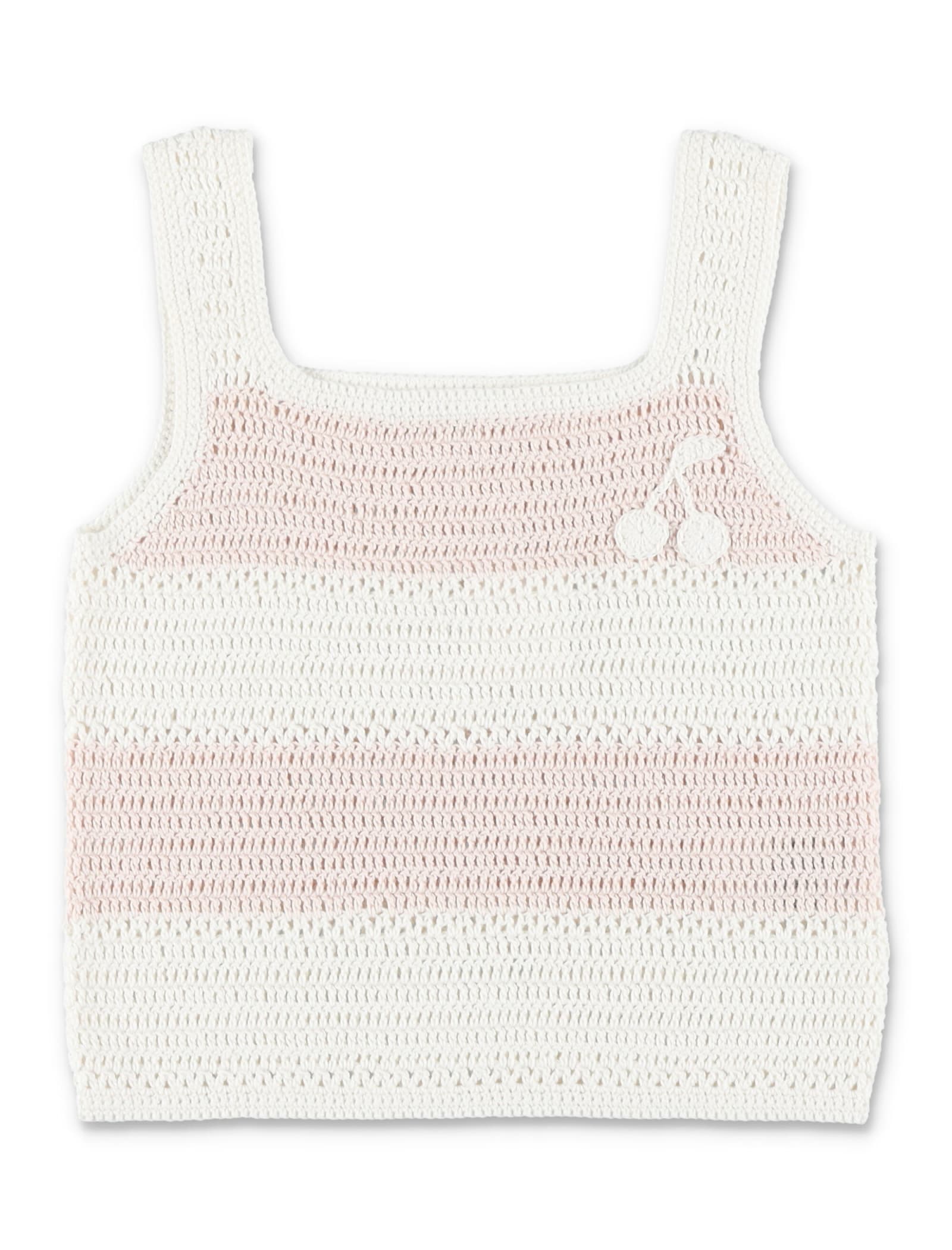 Shop Bonpoint Cap Tank Top In White Pink