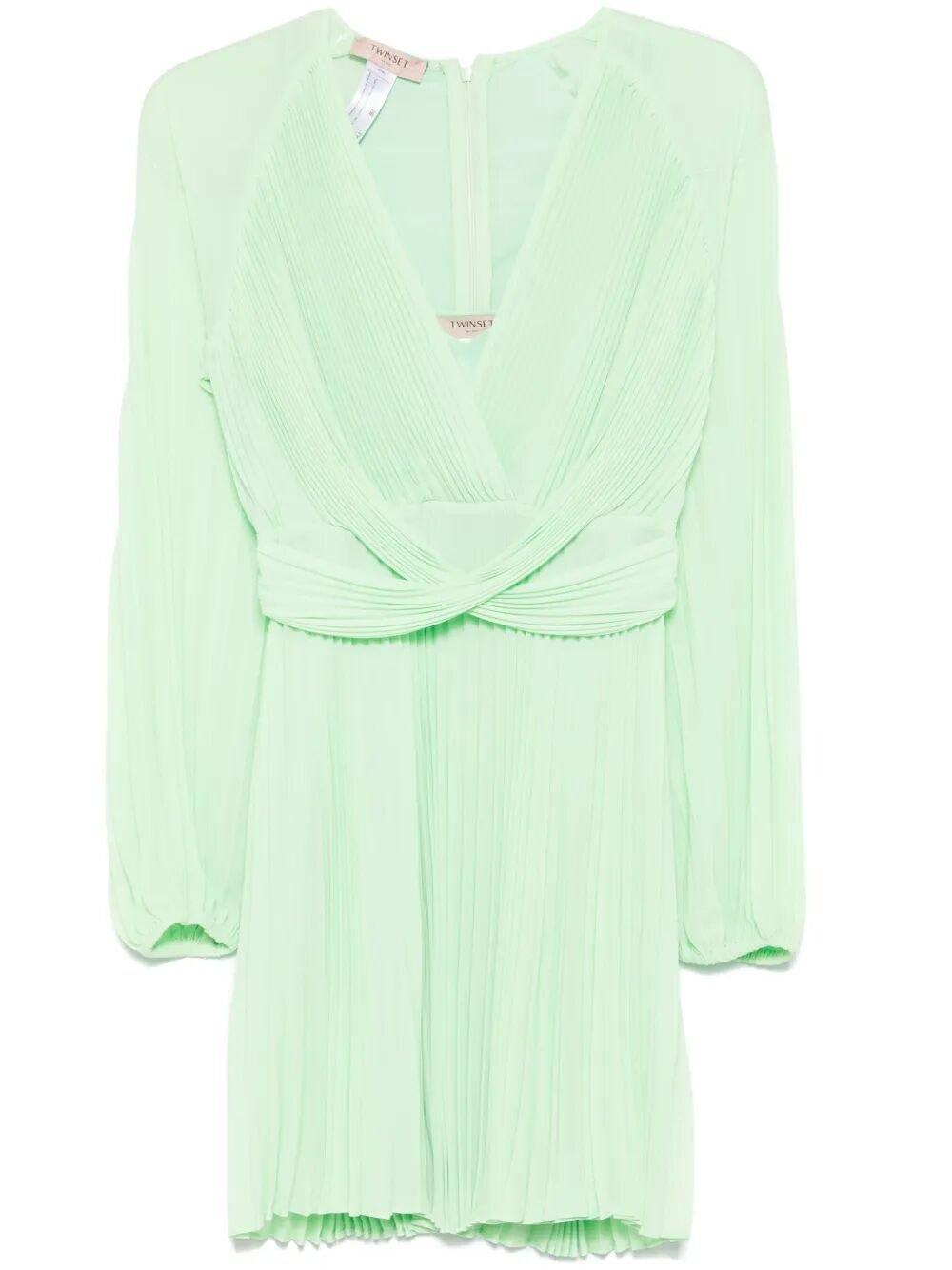 Shop Twinset Pleated Wrap Dress