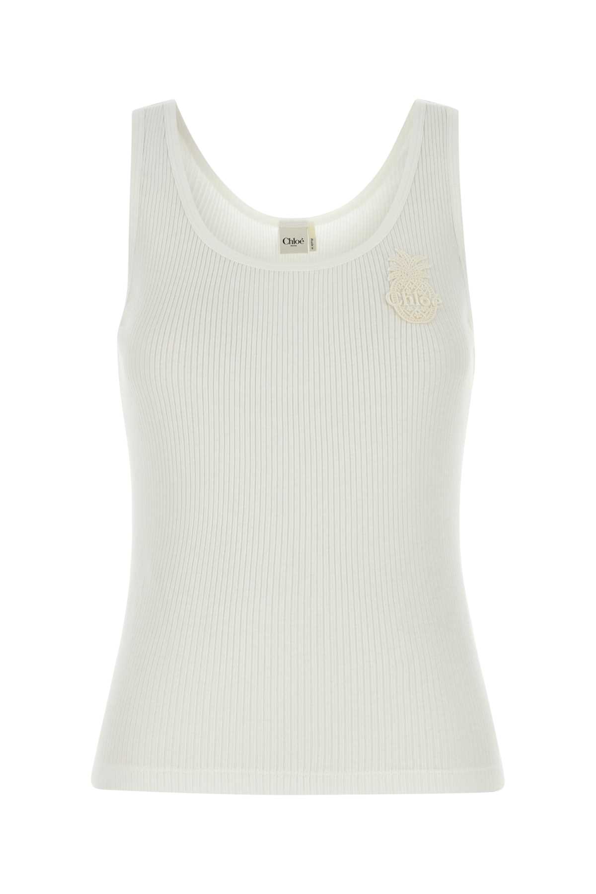 Chloé Tank Top In Cotton Jersey In Brown