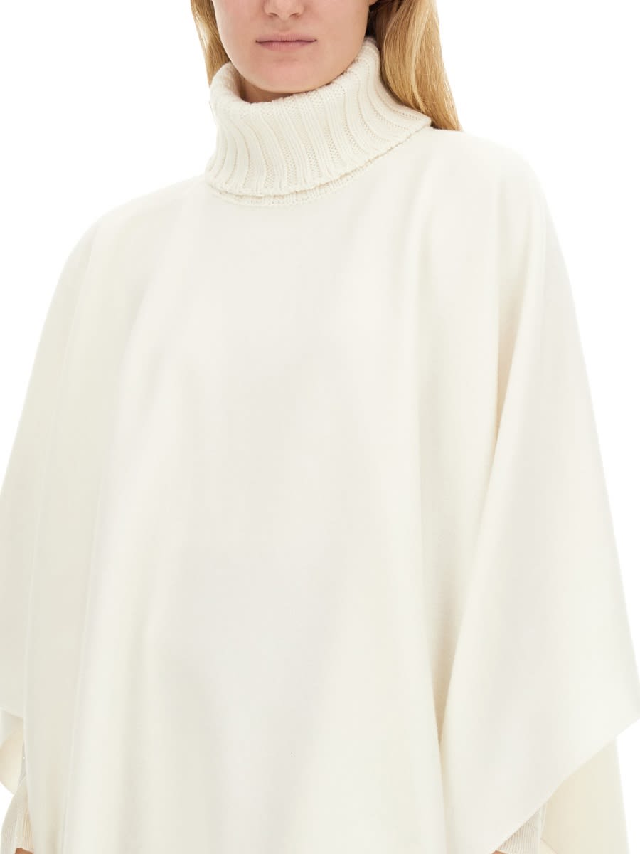 Shop Fabiana Filippi Cape Of Wool In Natural