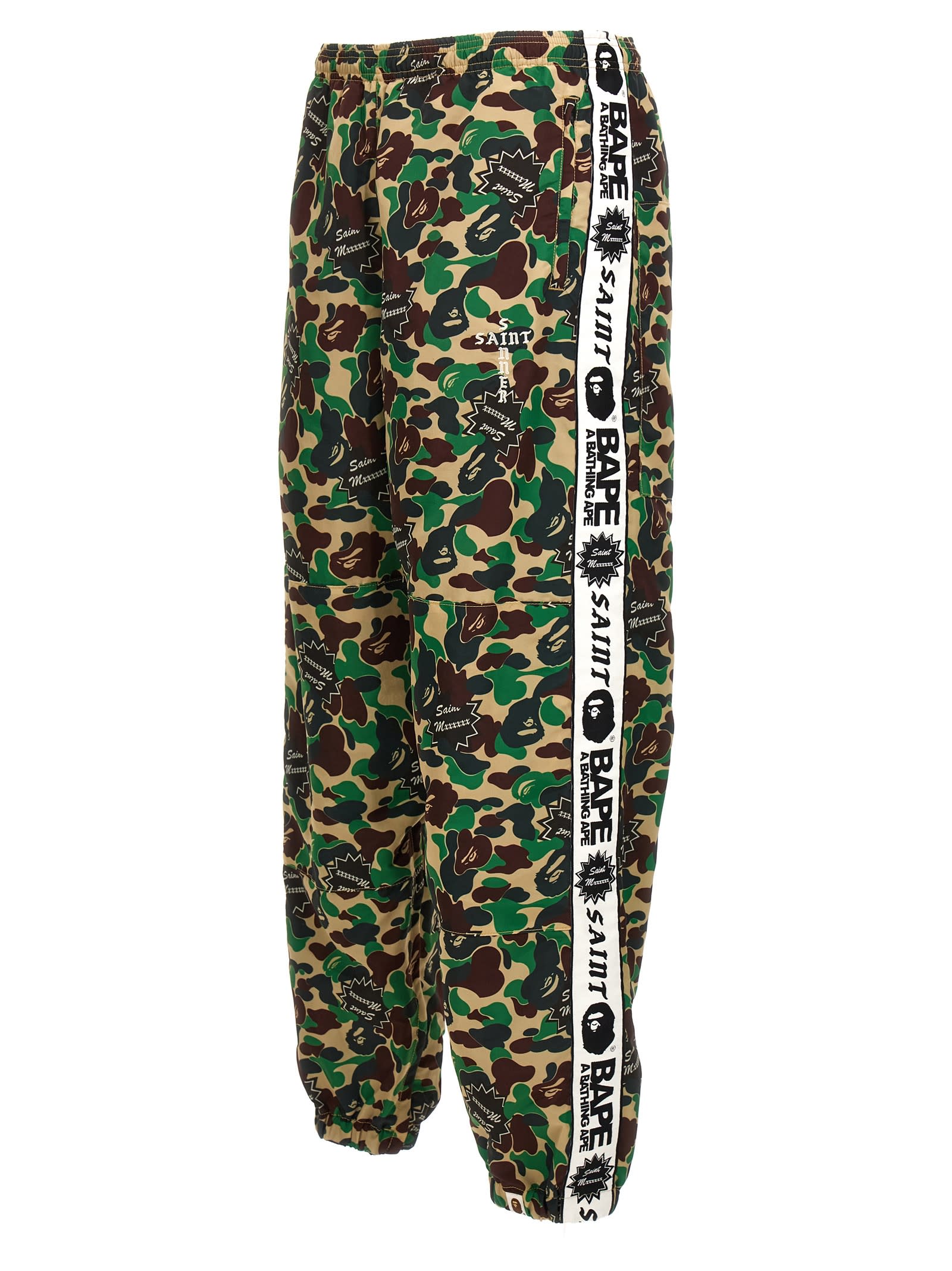 Shop Saint Mxxxxxx Saint Michael X A Bathing Ape Joggers In Multicolor