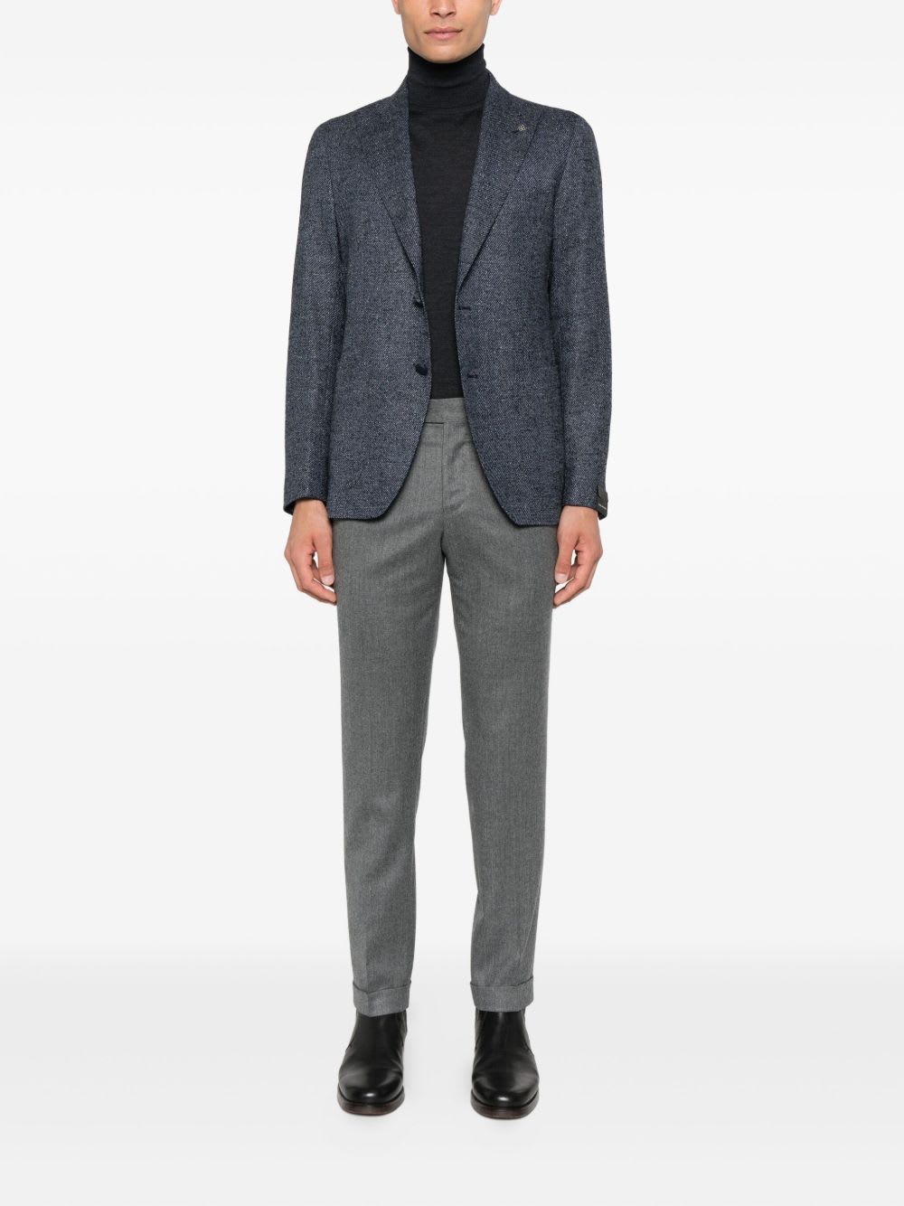 Paolo Pecora Wool Turtleneck Sweater In Gray