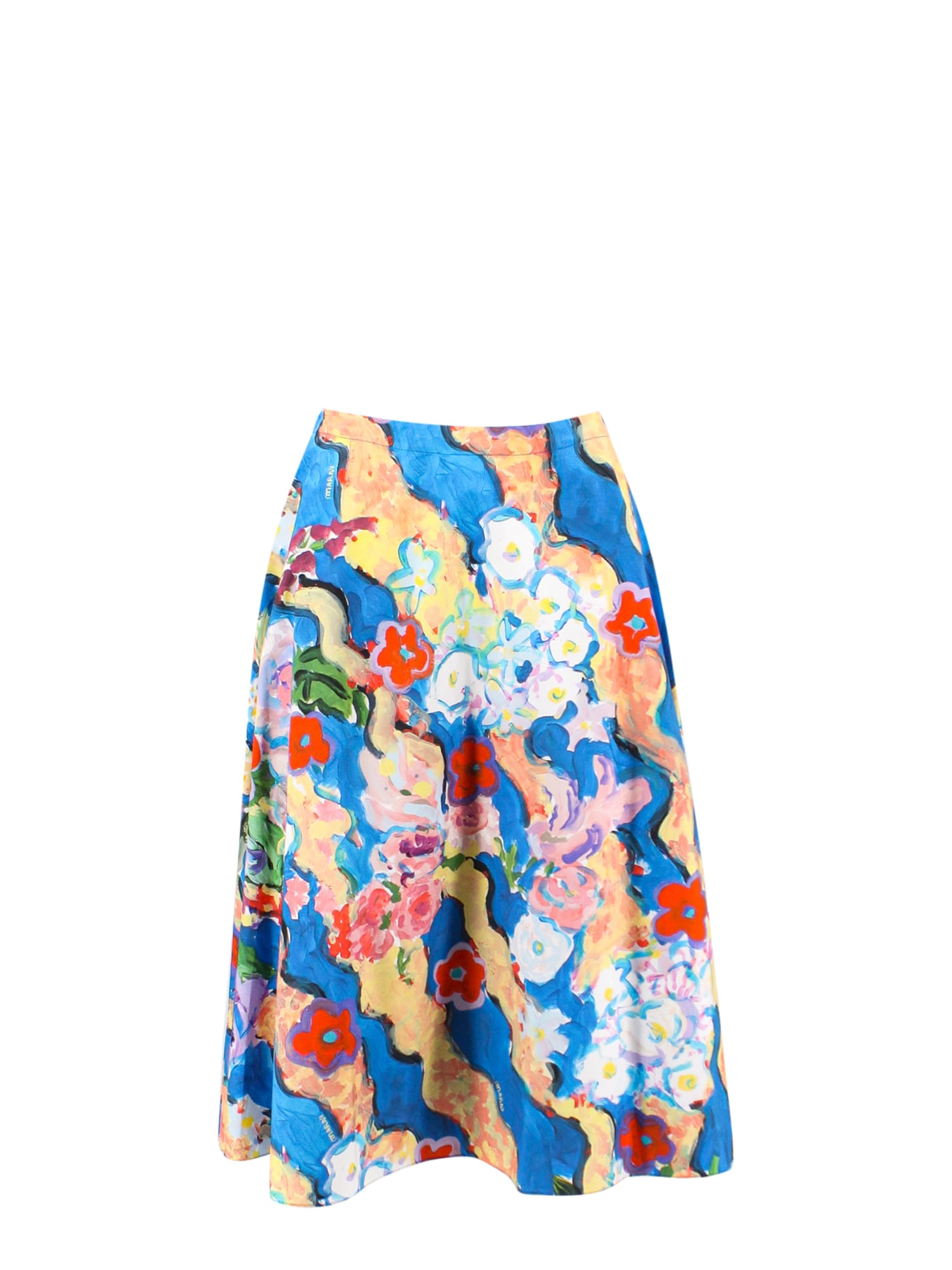Marni A-linien-rock Mit Blumen-print In Multicolor