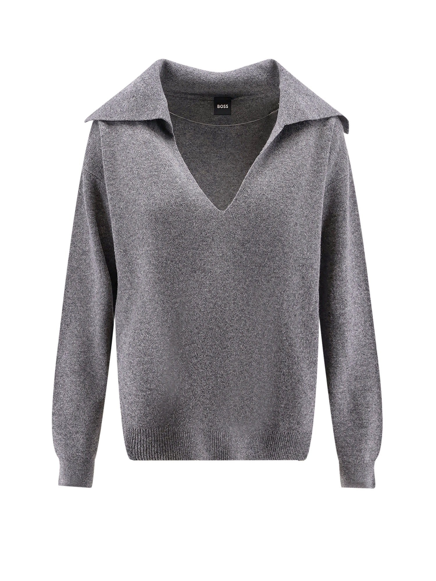 Hugo Boss Wool And Cashmere Sweater In Gray