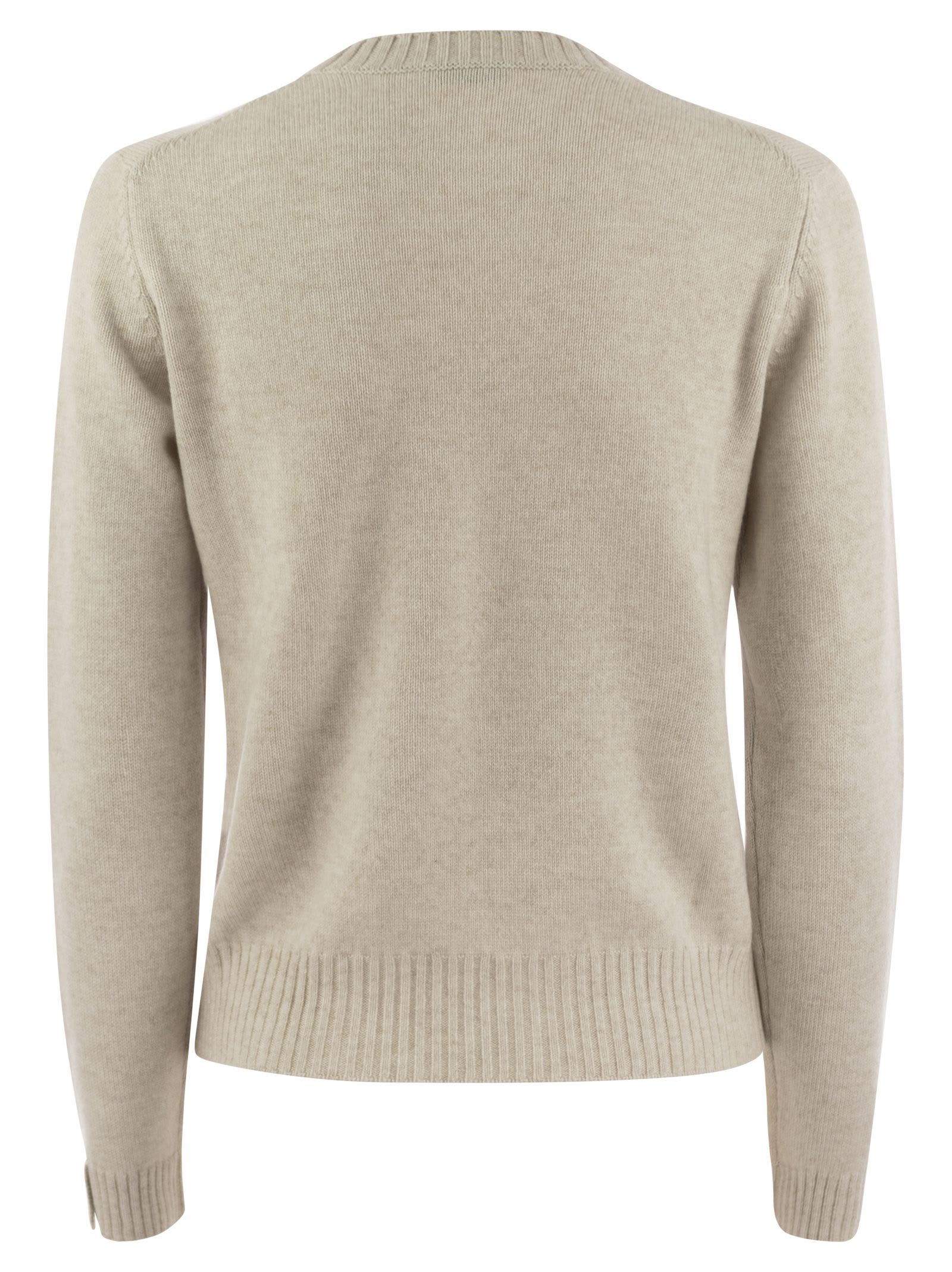 BRUNELLO CUCINELLI CASHMERE SWEATER WITH SHINY CUFF DETAILS 