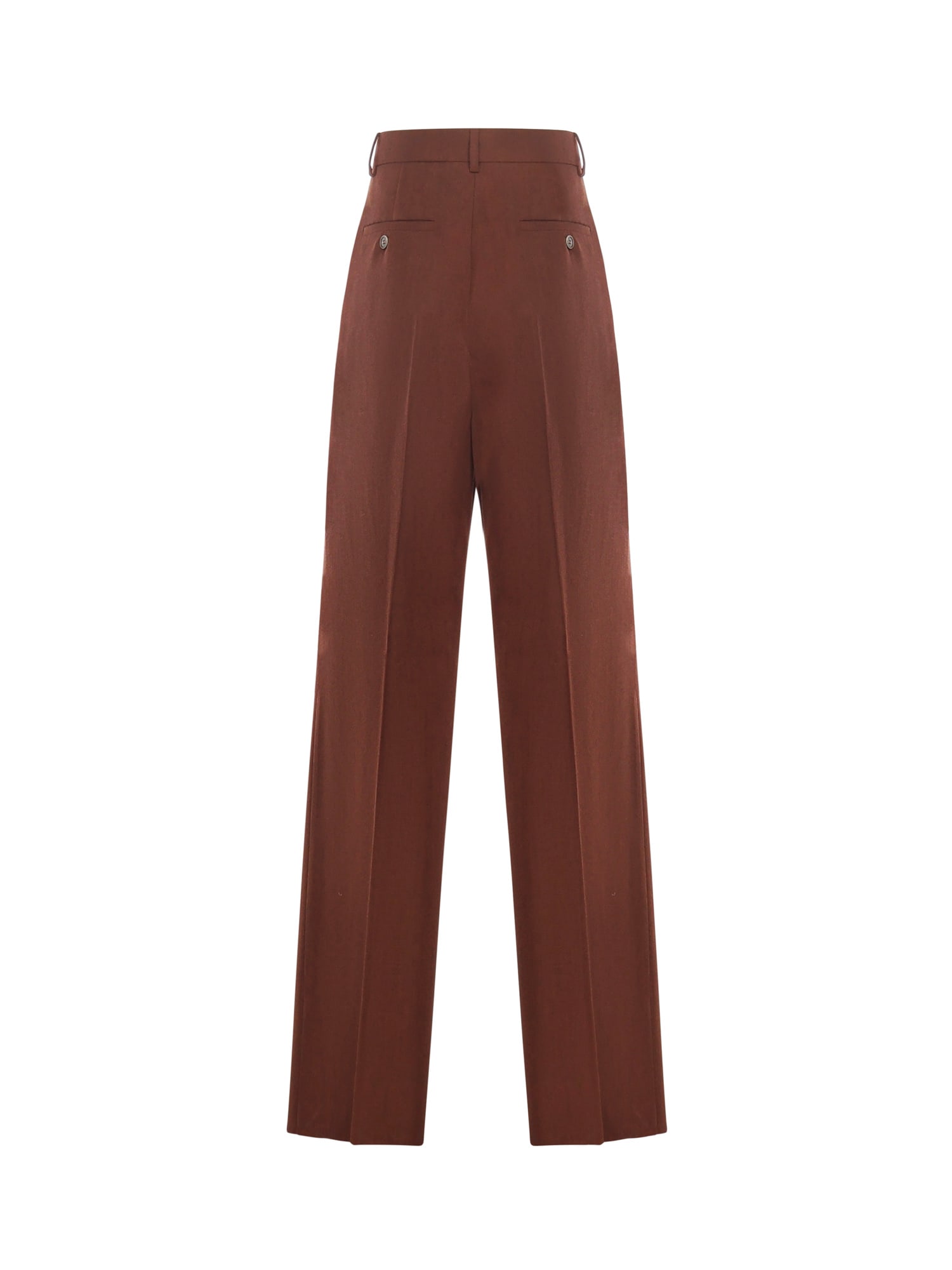 Max Mara Wide-leg Wool Trousers In Burgundy