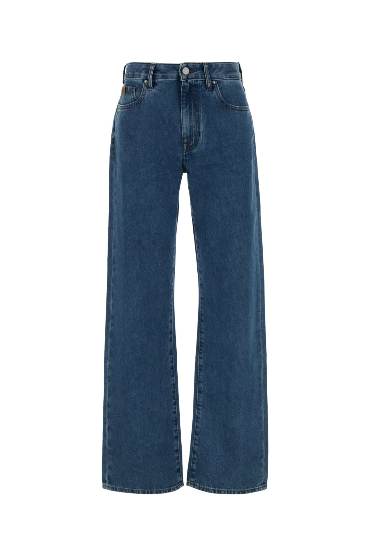 Jacob Cohen Wide Leg Denim Trousers Featuring Pockets In Blue
