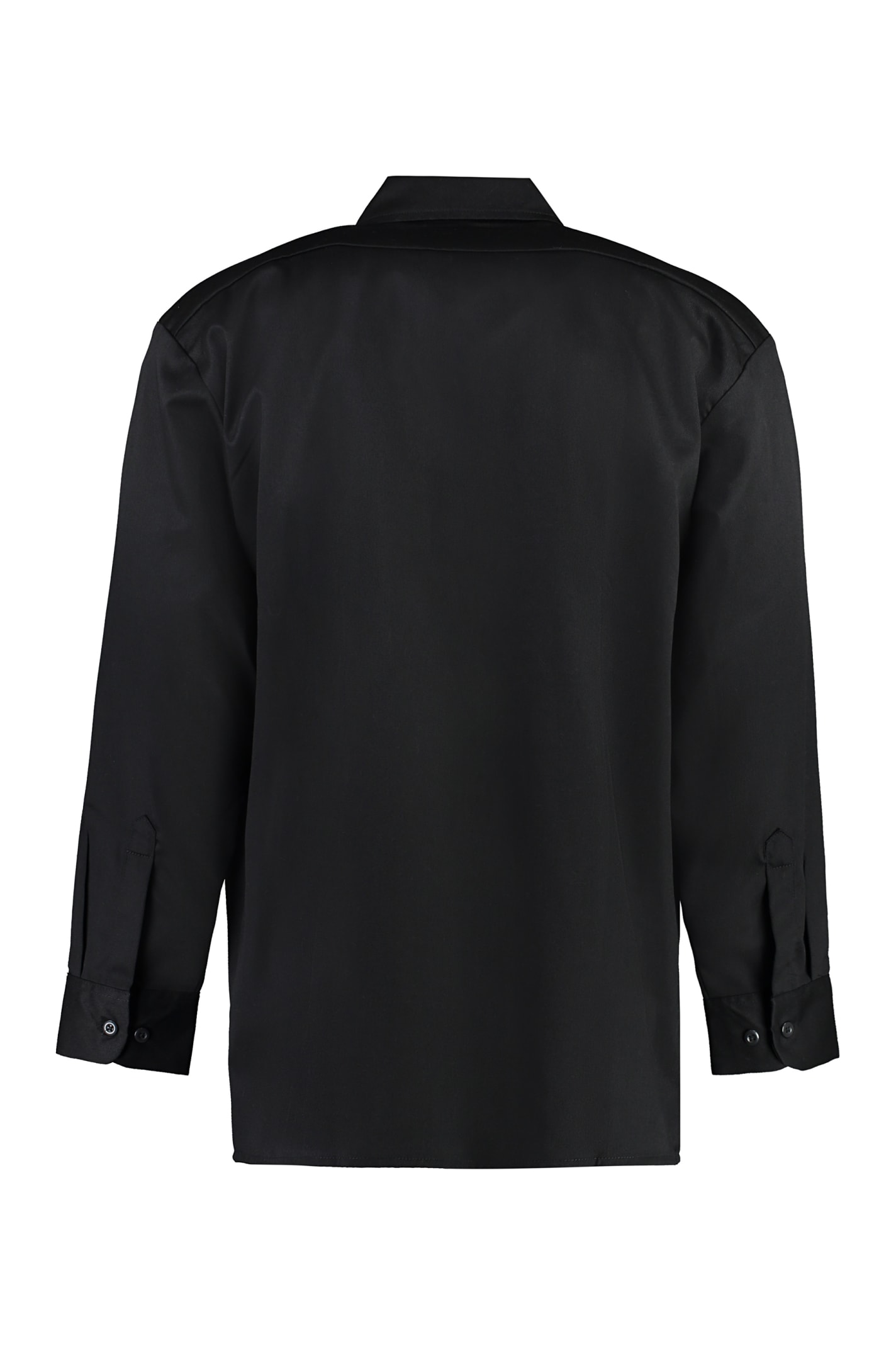 Shop Dickies Long Sleeve Cotton Blend Shirt In Black