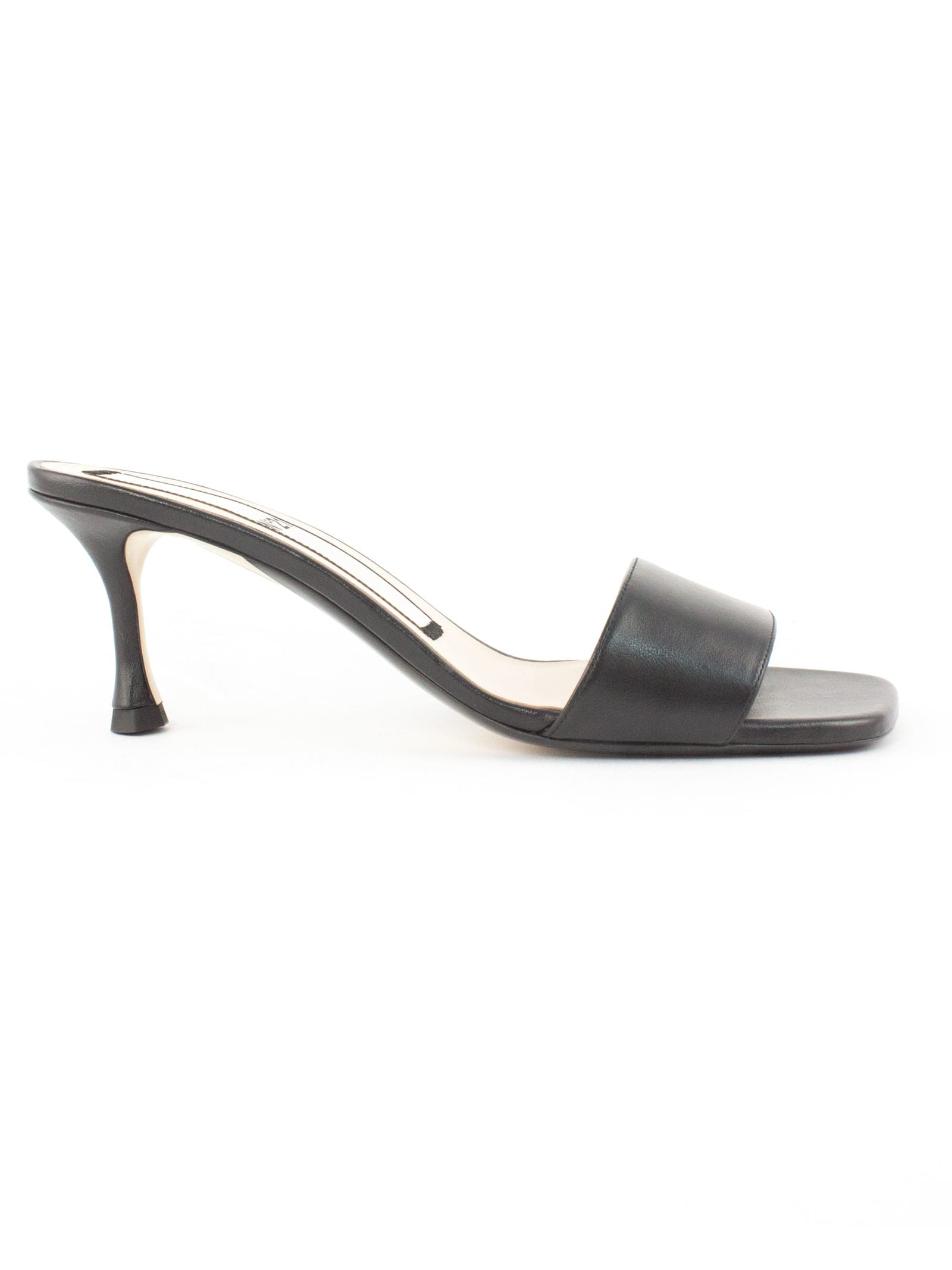 Buy N.21 Black Leather Mules online, shop N.21 shoes with free shipping