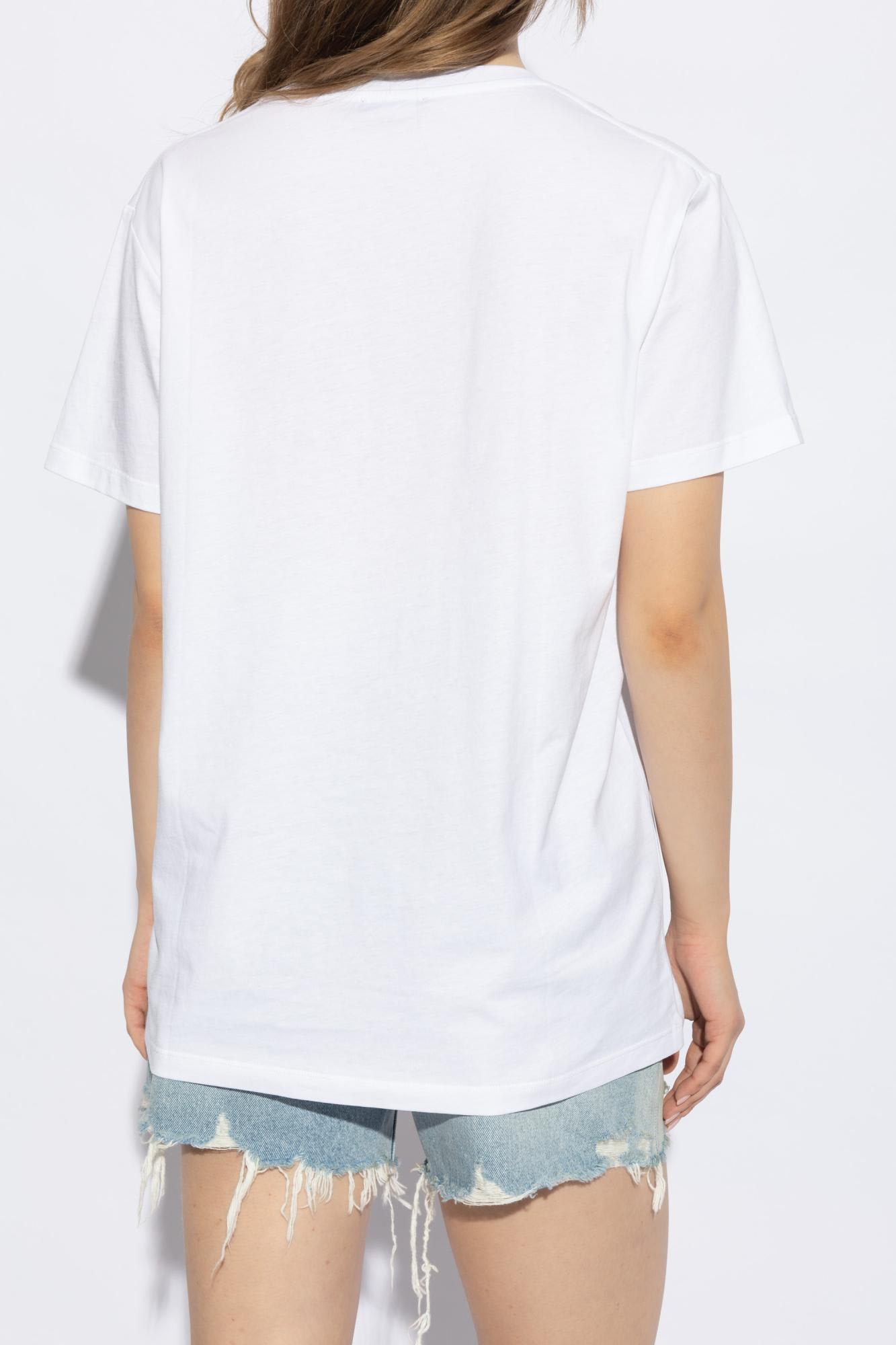 Shop Balmain T-shirt With Logo In Blanc/noir