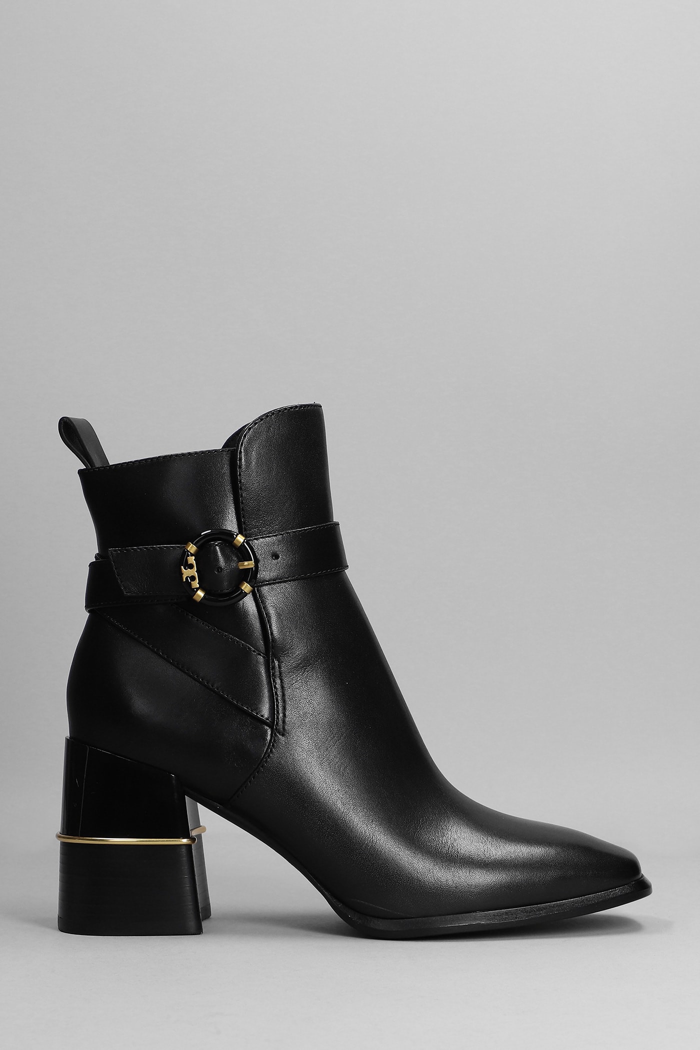 Tory Burch High Heels Ankle Boots In Black Leather