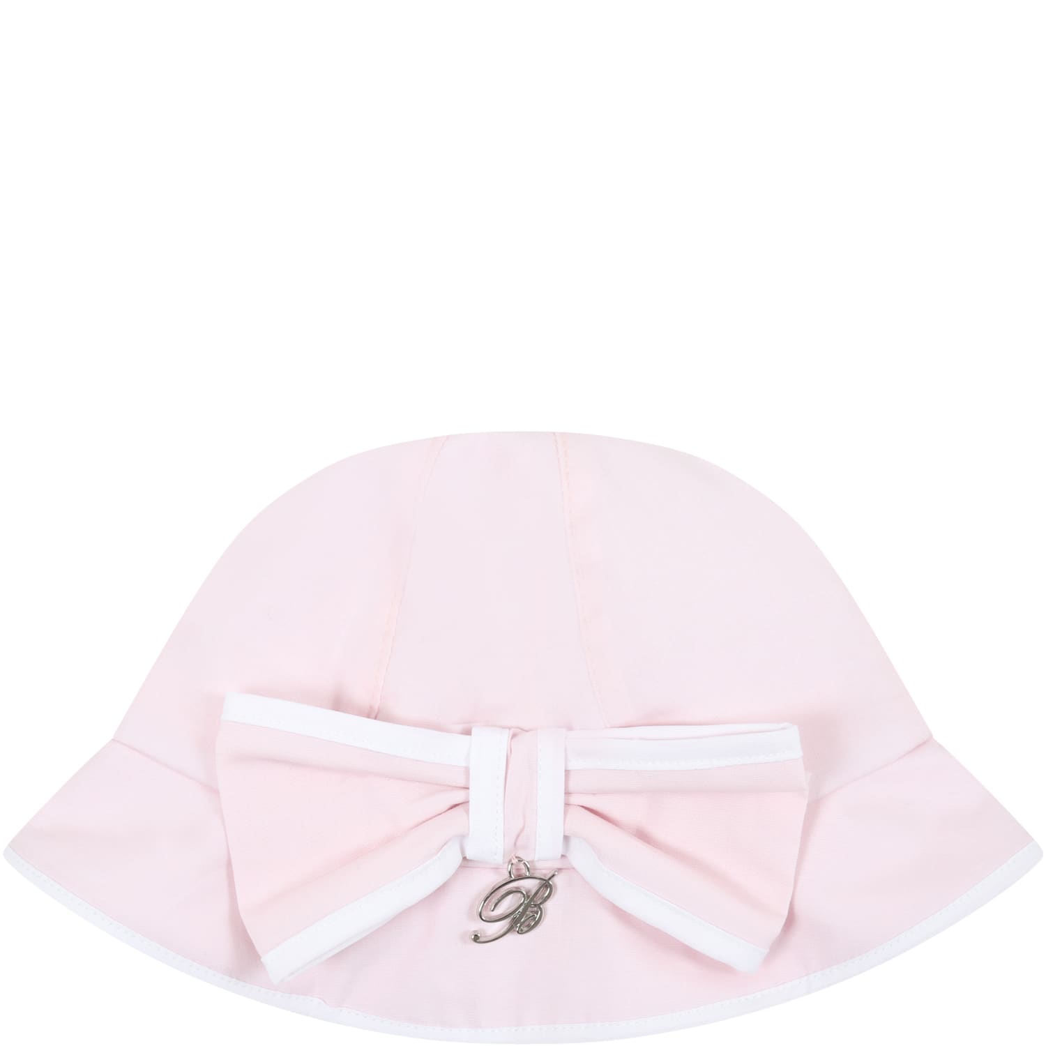 Blumarine Pink Sun Hat For Babygirl With Bow