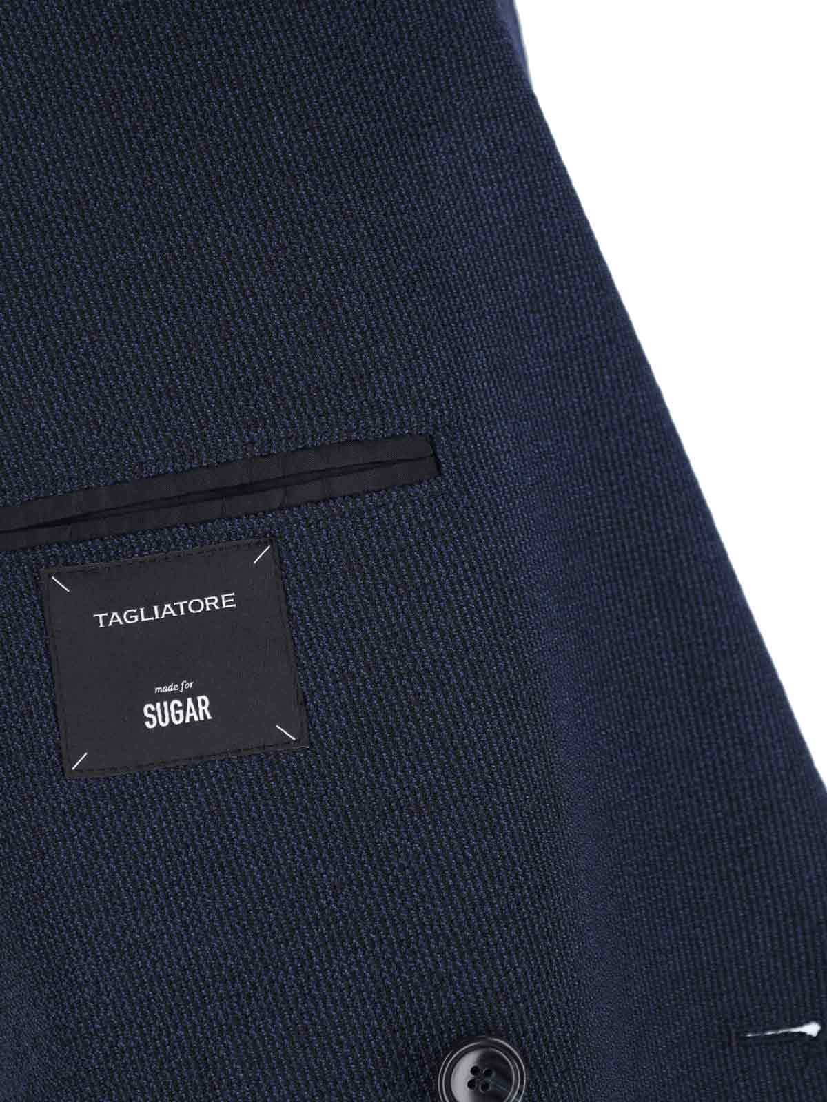 Shop Tagliatore Double-breasted Blazer In Blue