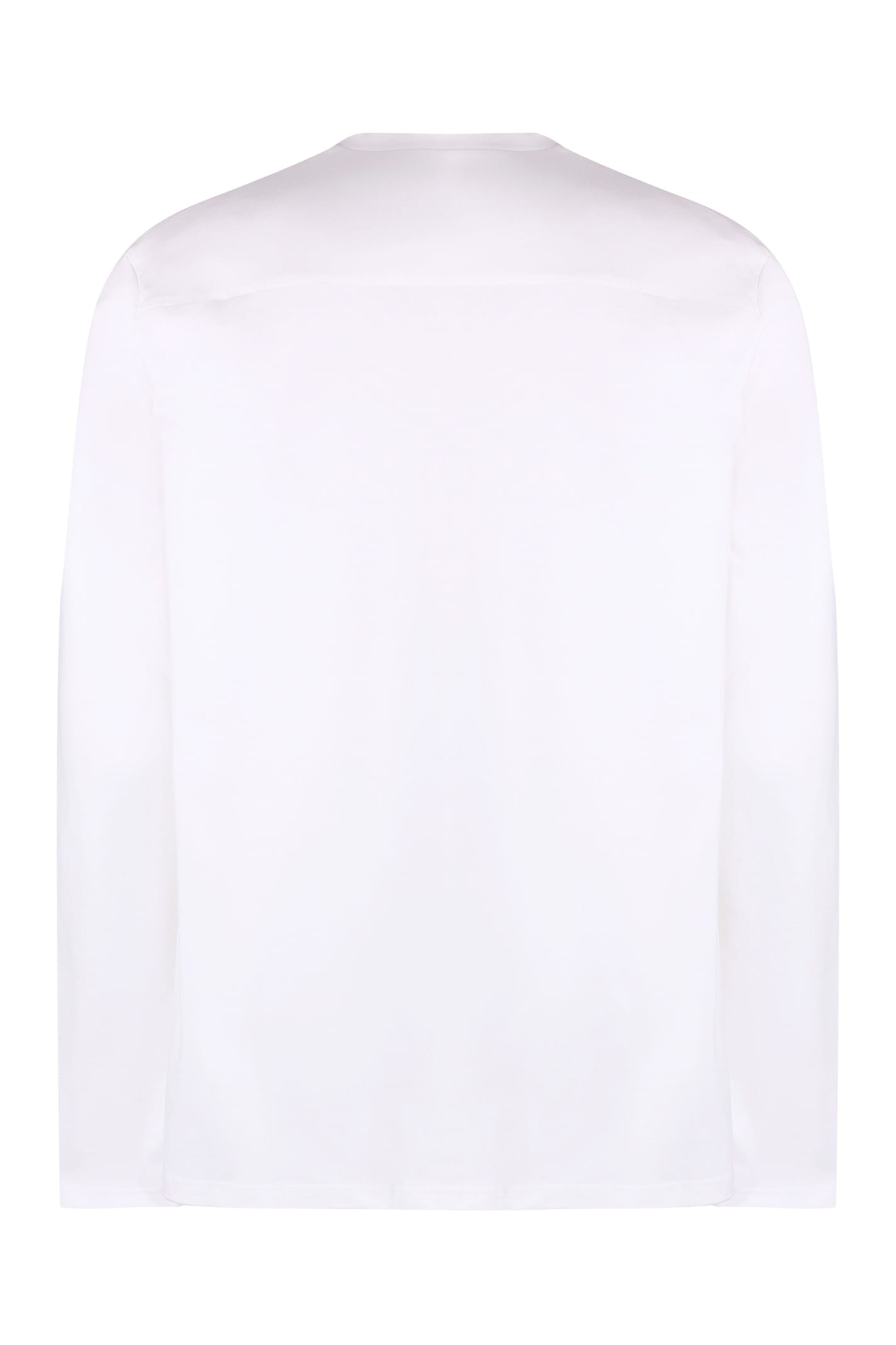 Shop Jil Sander Long Sleeve Cotton T-shirt In White