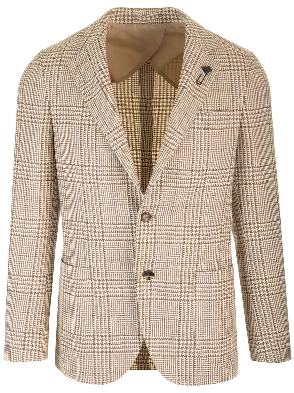 Beige Prince Of Wales Blazer