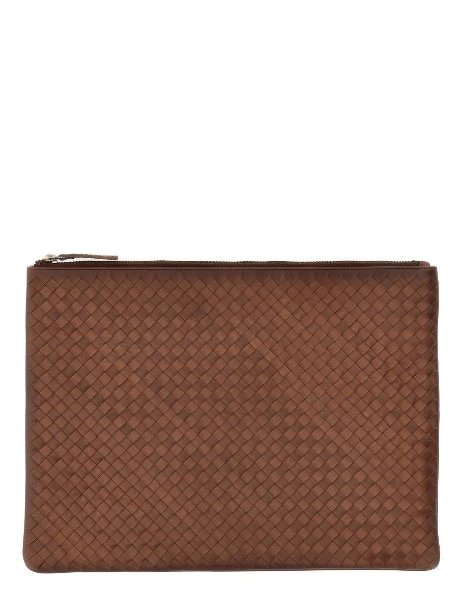 Dragon Diffusion Pochette Woven Clutch Bag In Brown