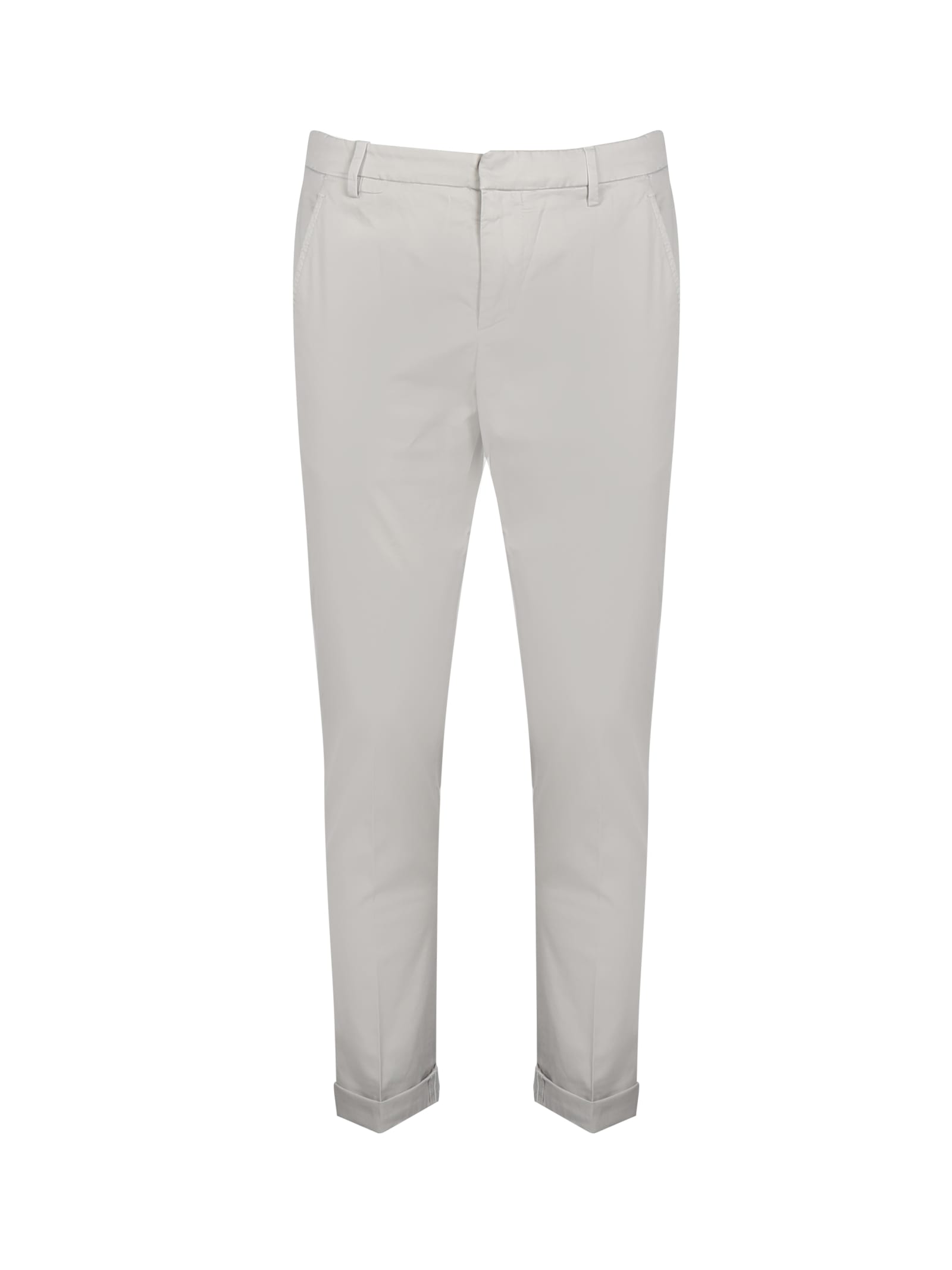 Shop Dondup Gaubert Chino Pants In Cotton In Light Grey