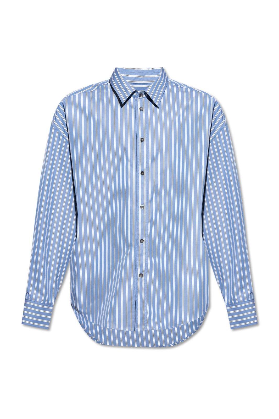 Paris Logo Patch Striped Shirt