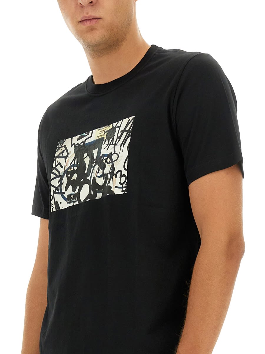 Shop Ps By Paul Smith T-shirt With Print In Black