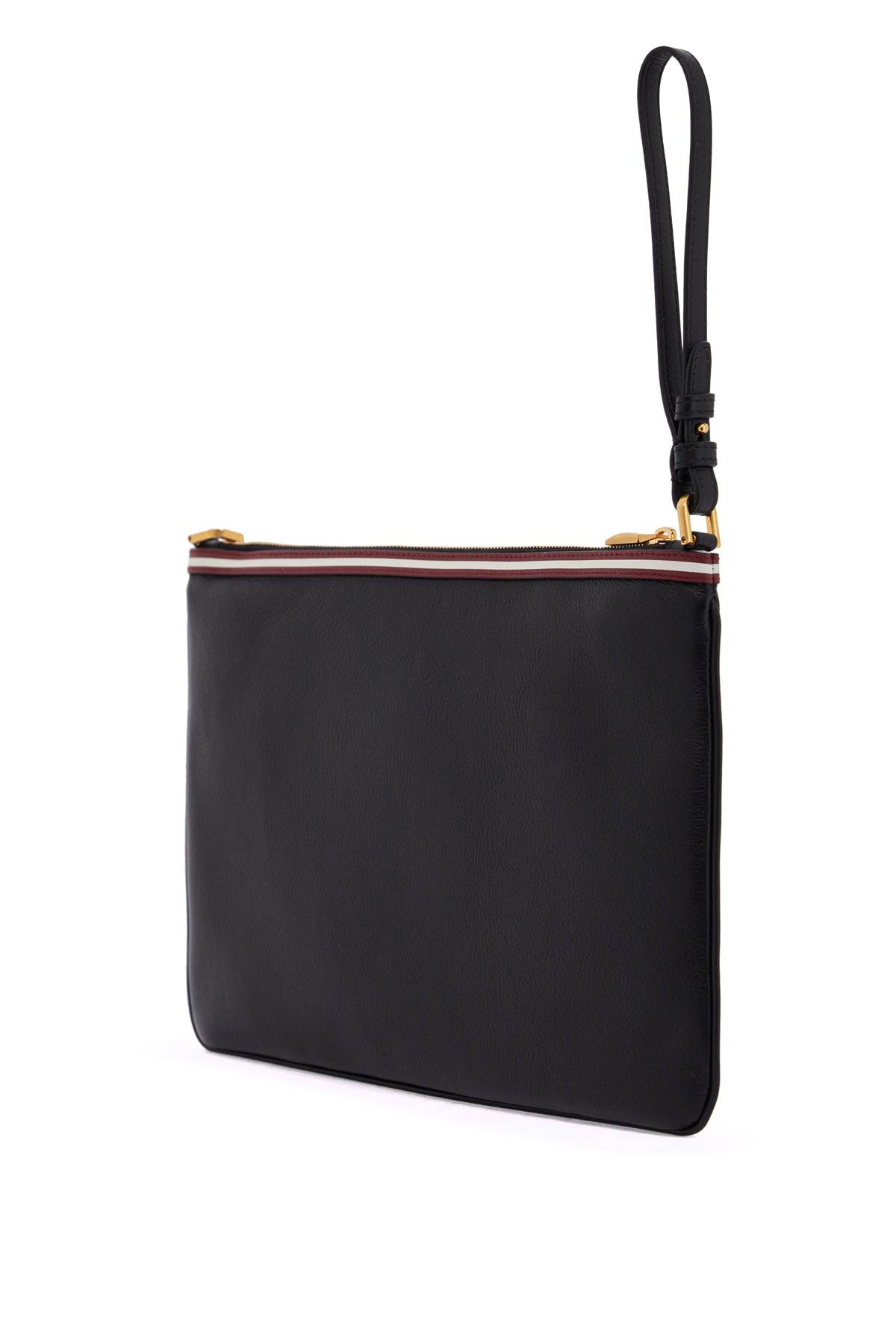 Shop Bally Code Pouch Bag In Black+oro (black)