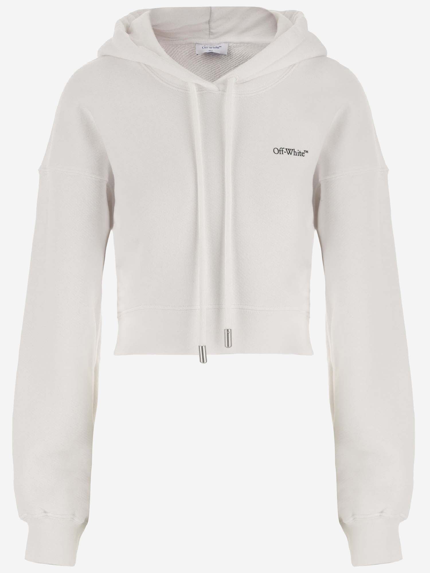 Off-white Crop Arrow X-ray Hoodie In Red