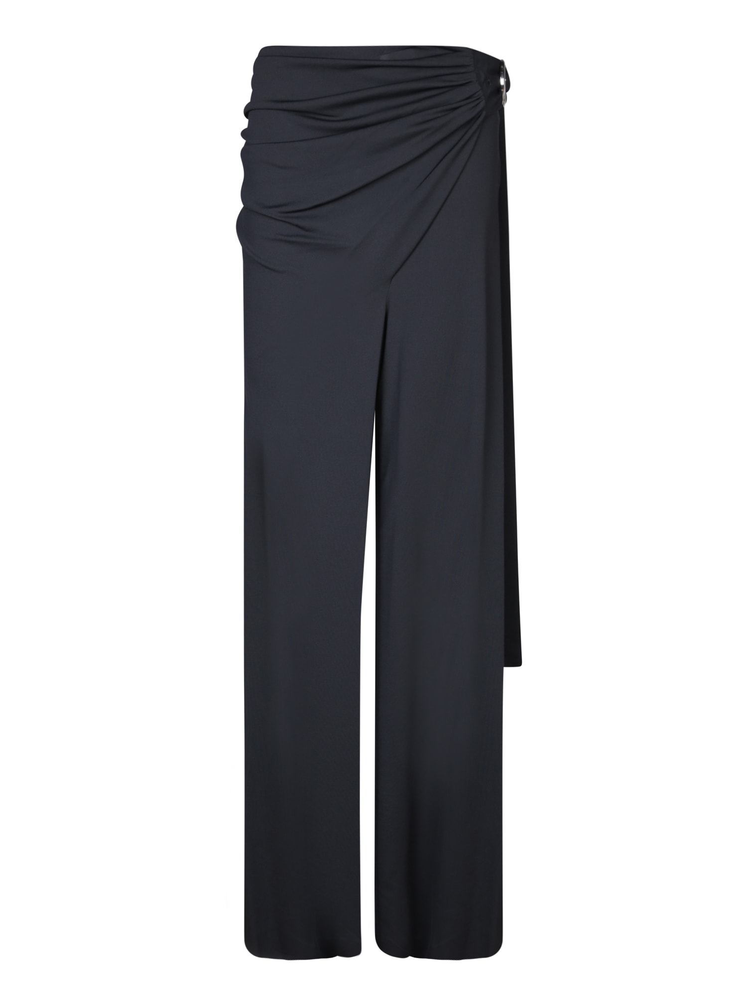 Shop Rabanne Black Jersey Knotted Trousers - Paco