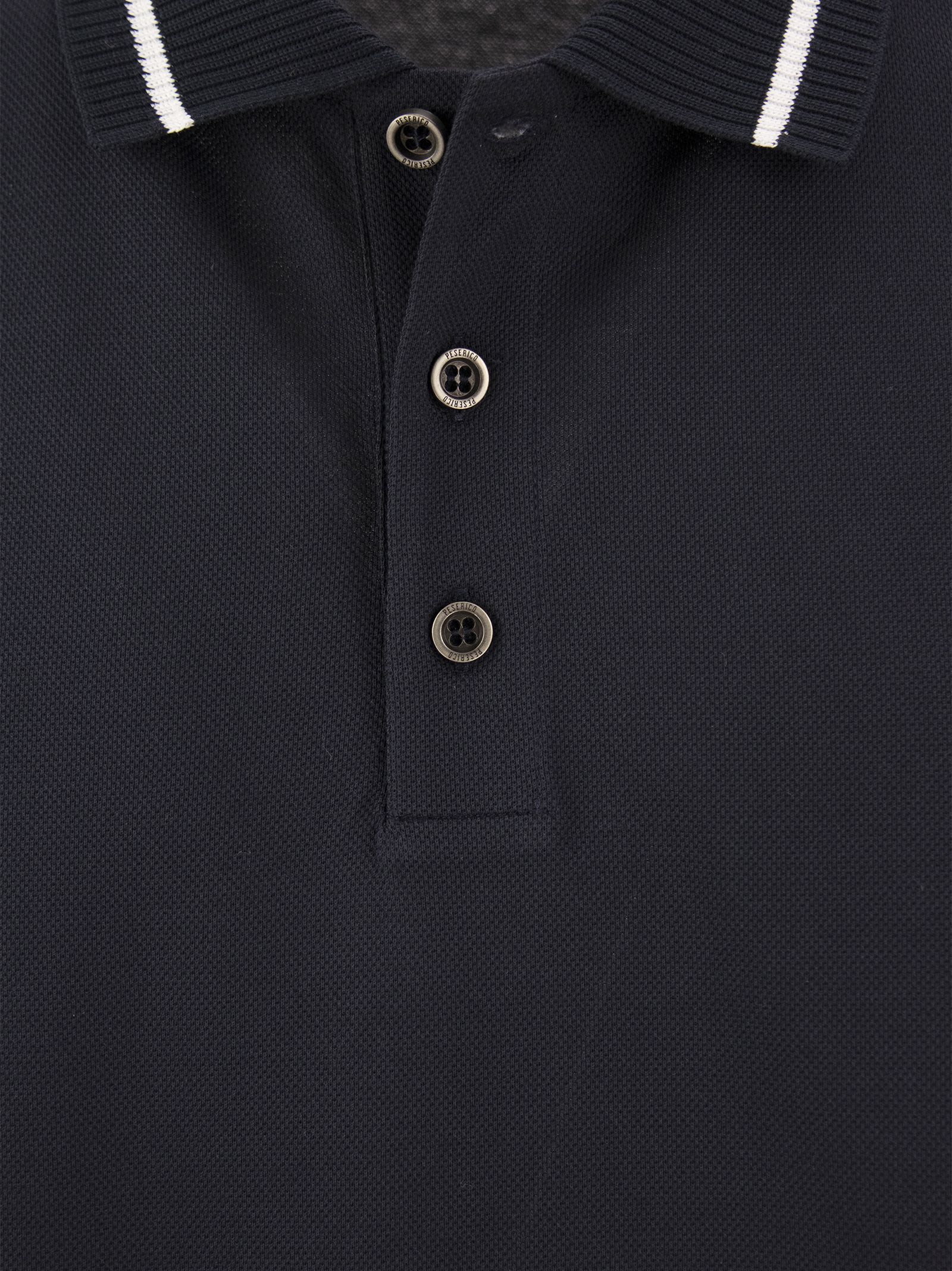 Shop Peserico Cotton Piqué Polo Shirt In Blue